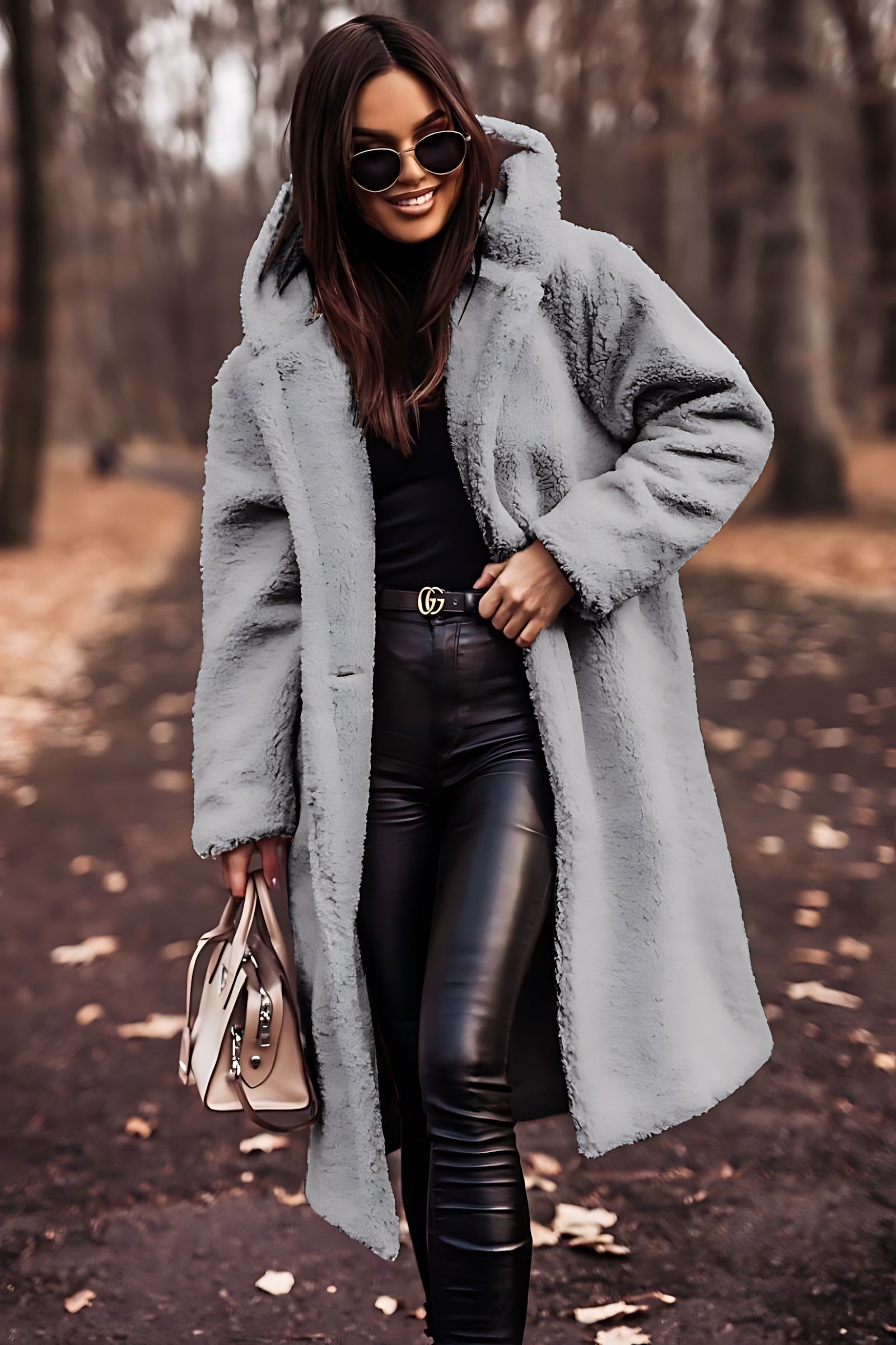 Ada – Faux Fur Teddy Longline Coat