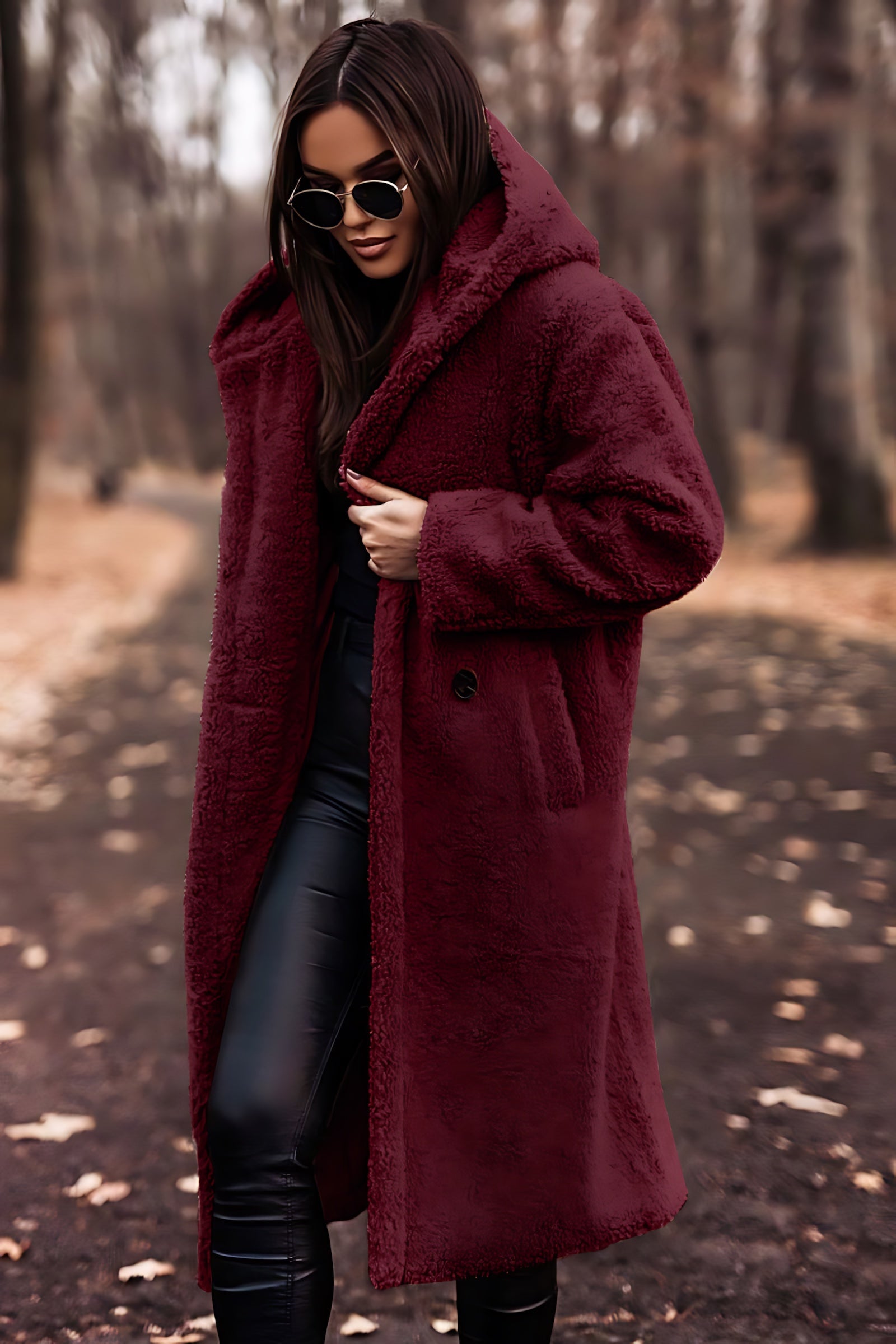 Ada – Faux Fur Teddy Longline Coat
