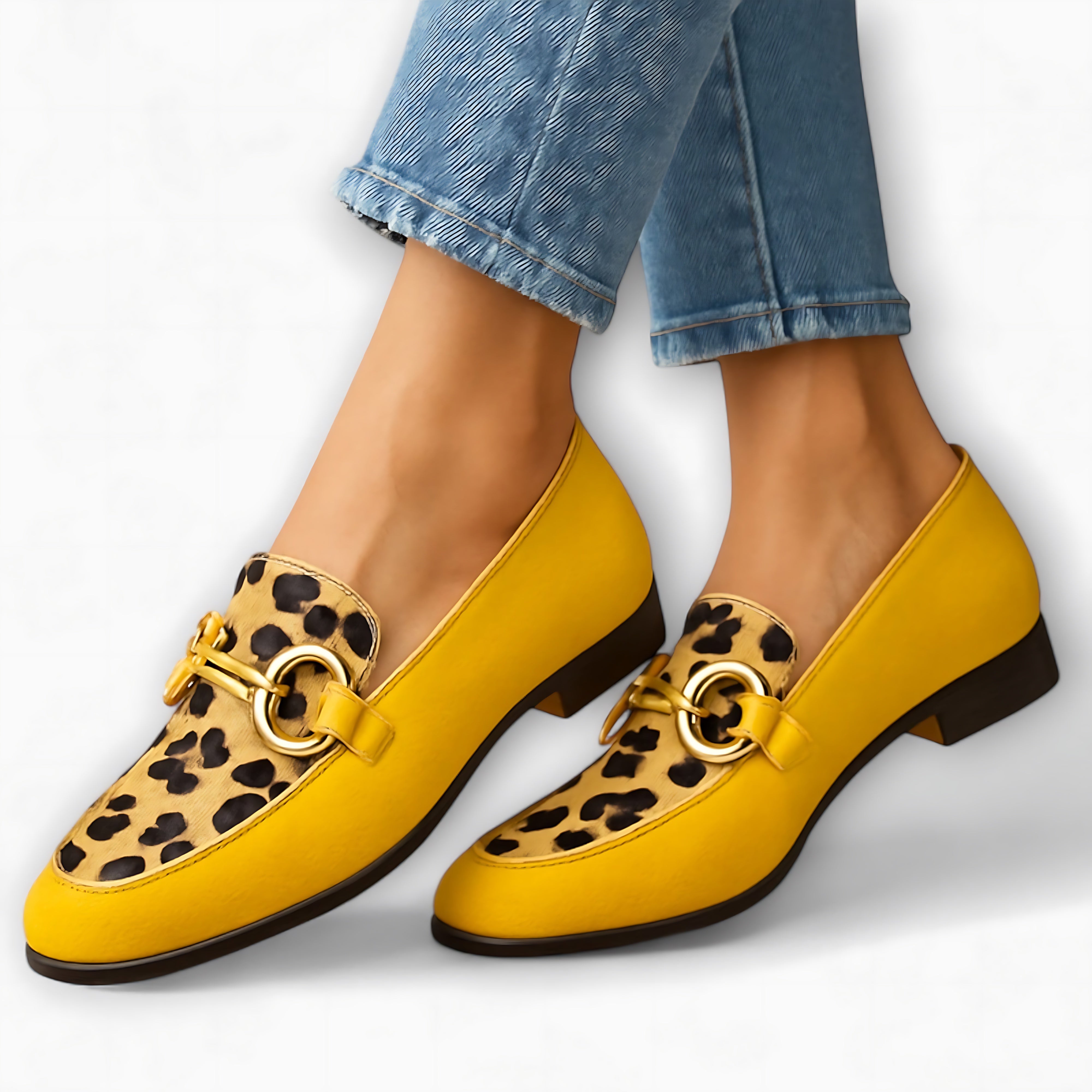 Ada – Leopard Print Horsebit Loafers
