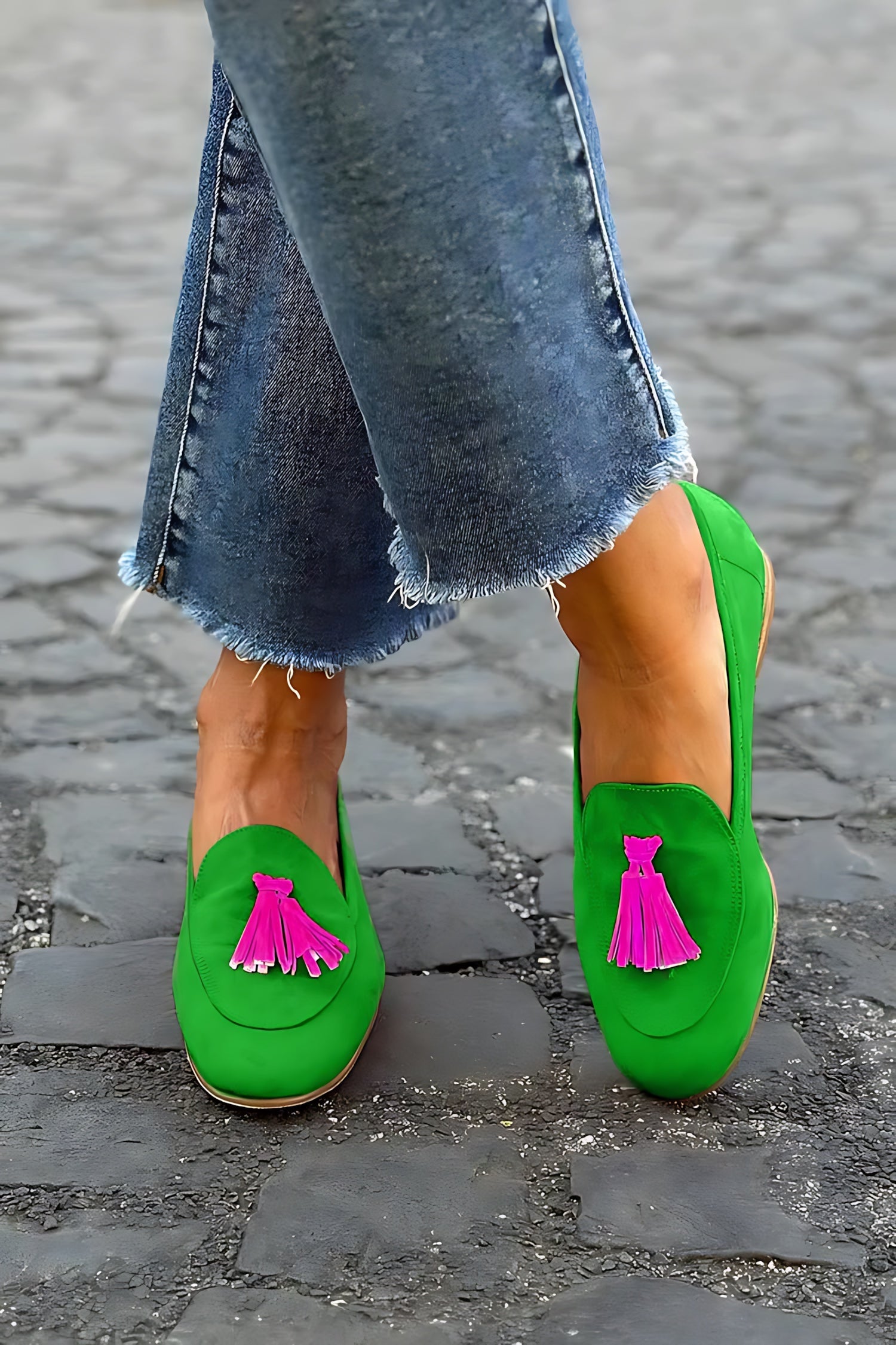 Ada – Suede Tassel Slip On Loafers