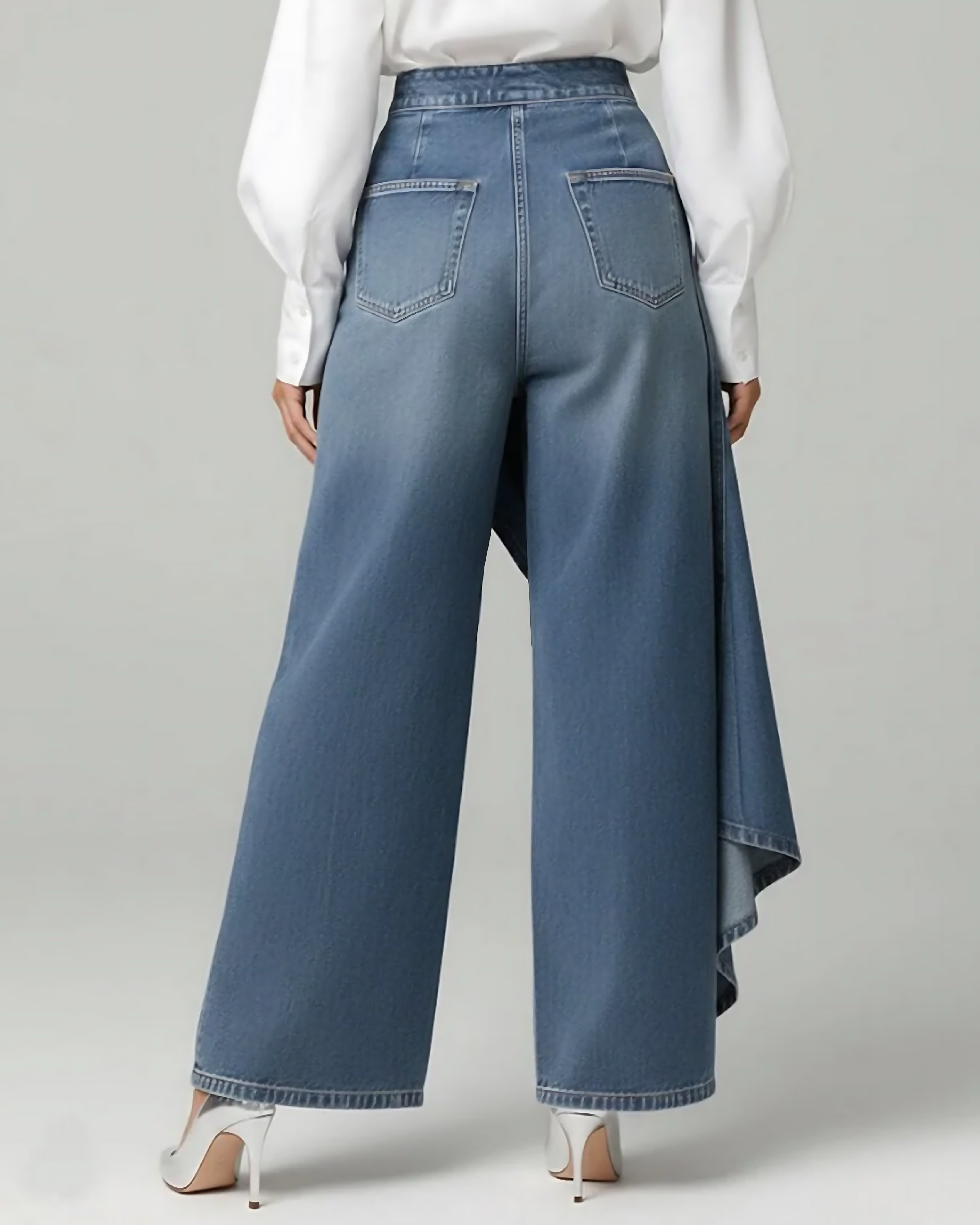 Adalynn – Asymmetric Wrap Denim Pants