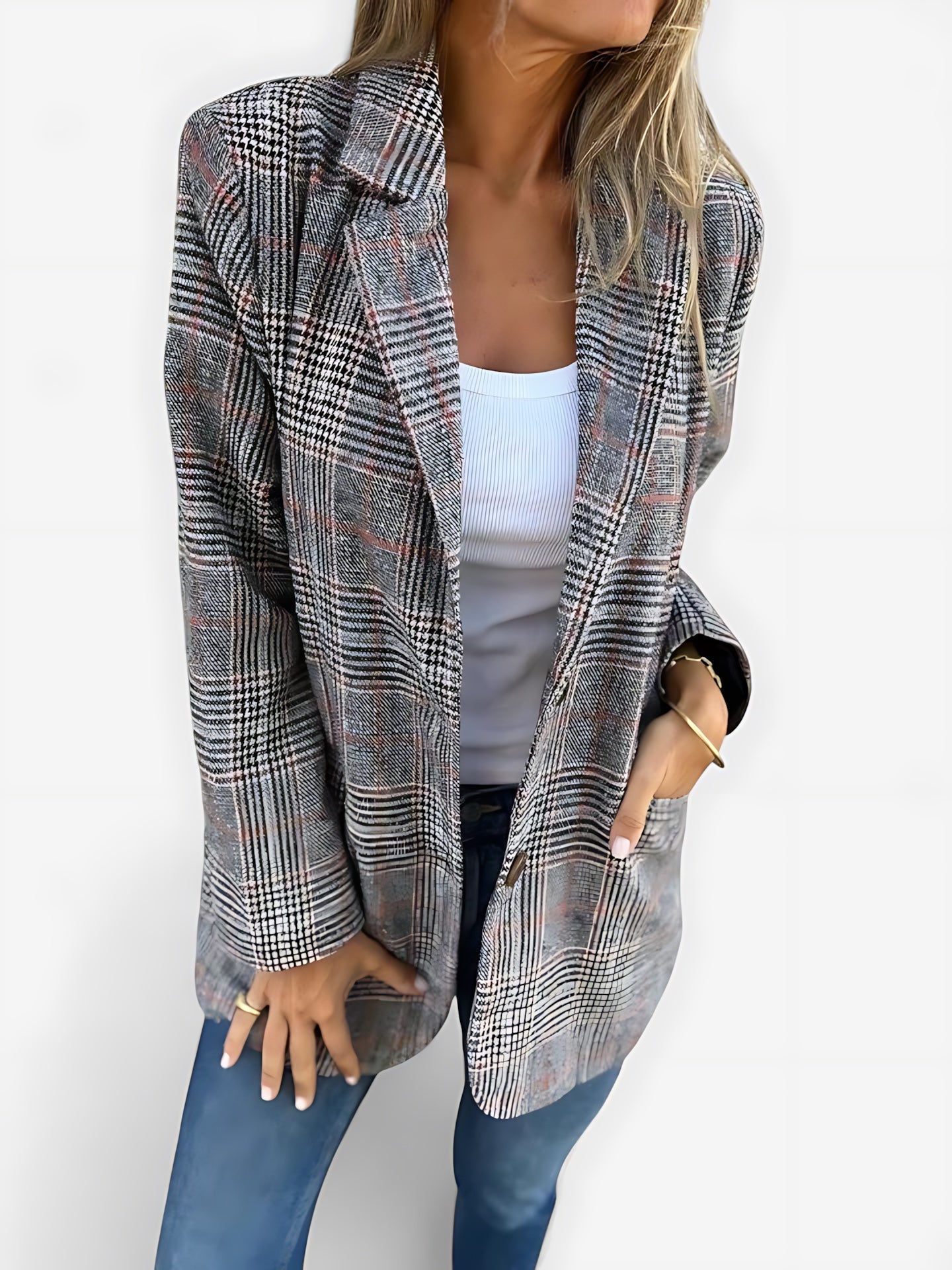 Adalynn – Plaid Oversized Blazer