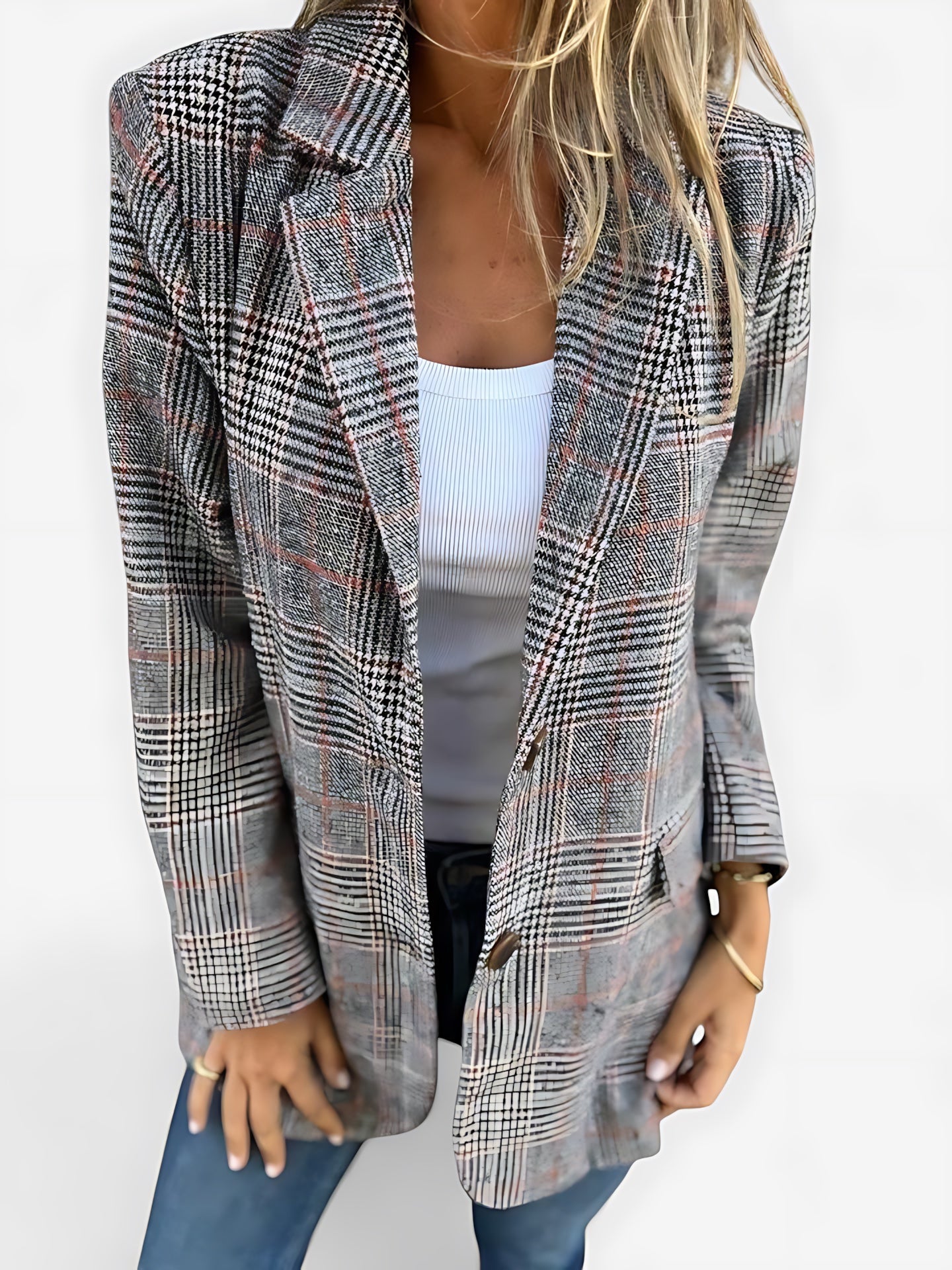 Adalynn – Plaid Oversized Blazer