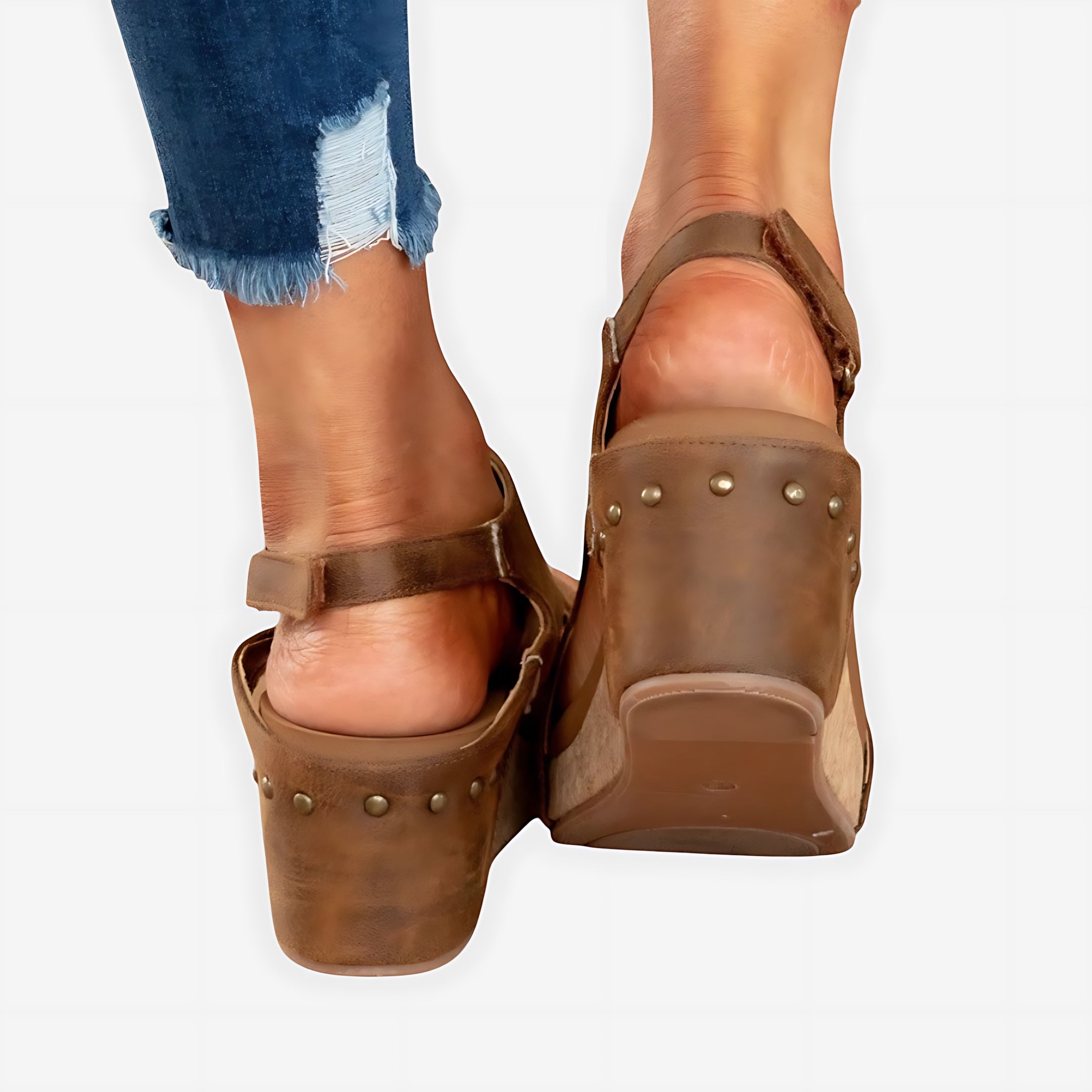 Adalynn – Suede Peep Toe Low Wedge Sandals