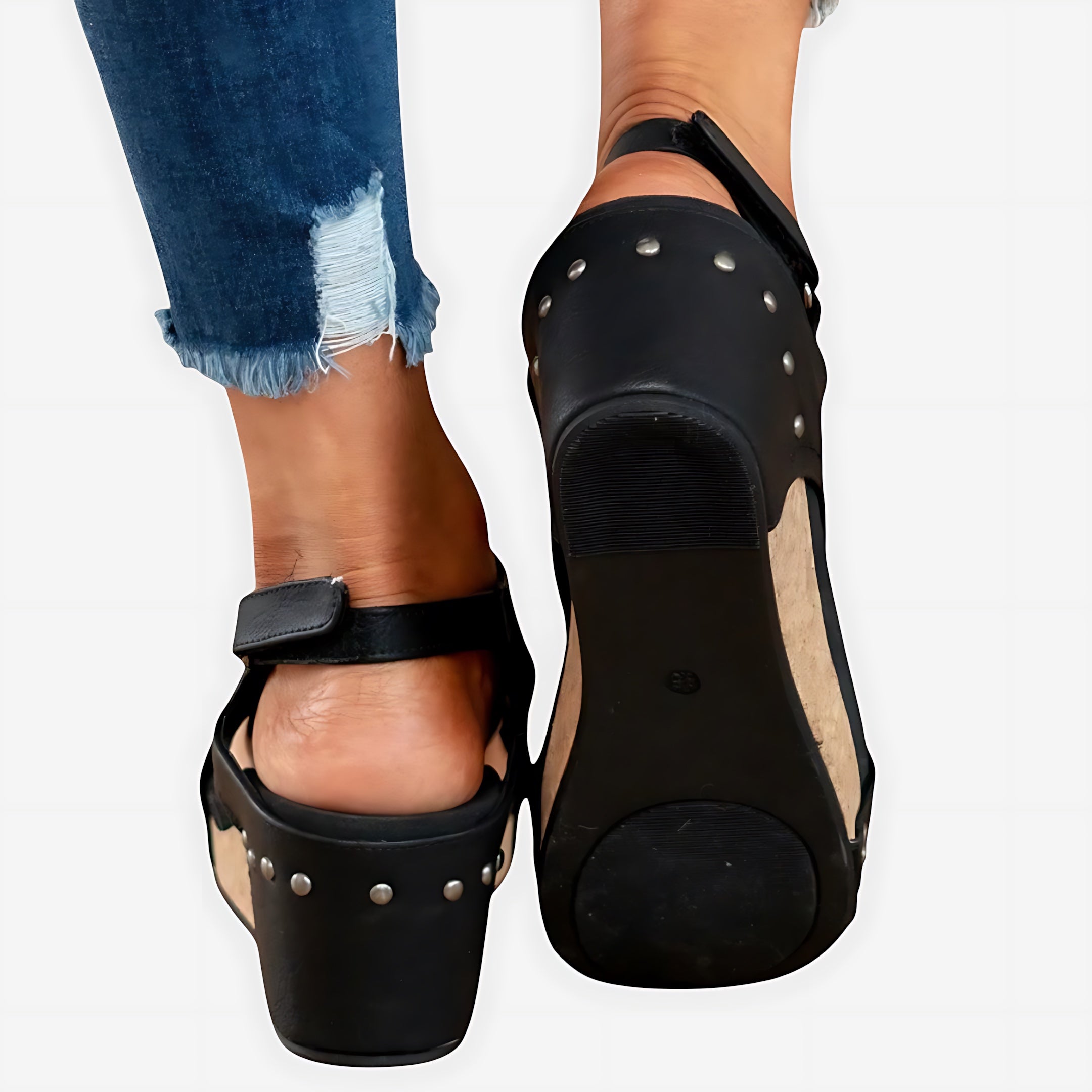 Adalynn – Suede Peep Toe Low Wedge Sandals