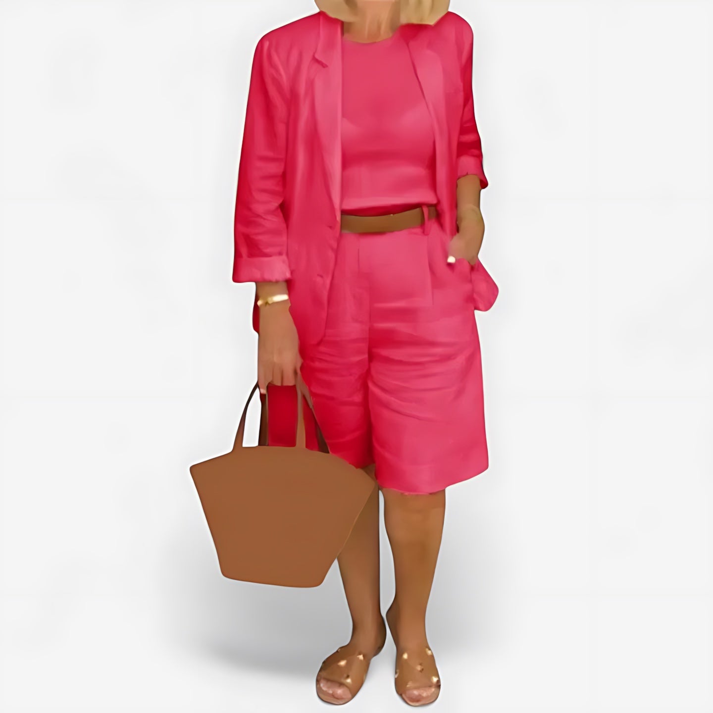 Adelaide – Open Front Blazer and Bermuda Shorts Set