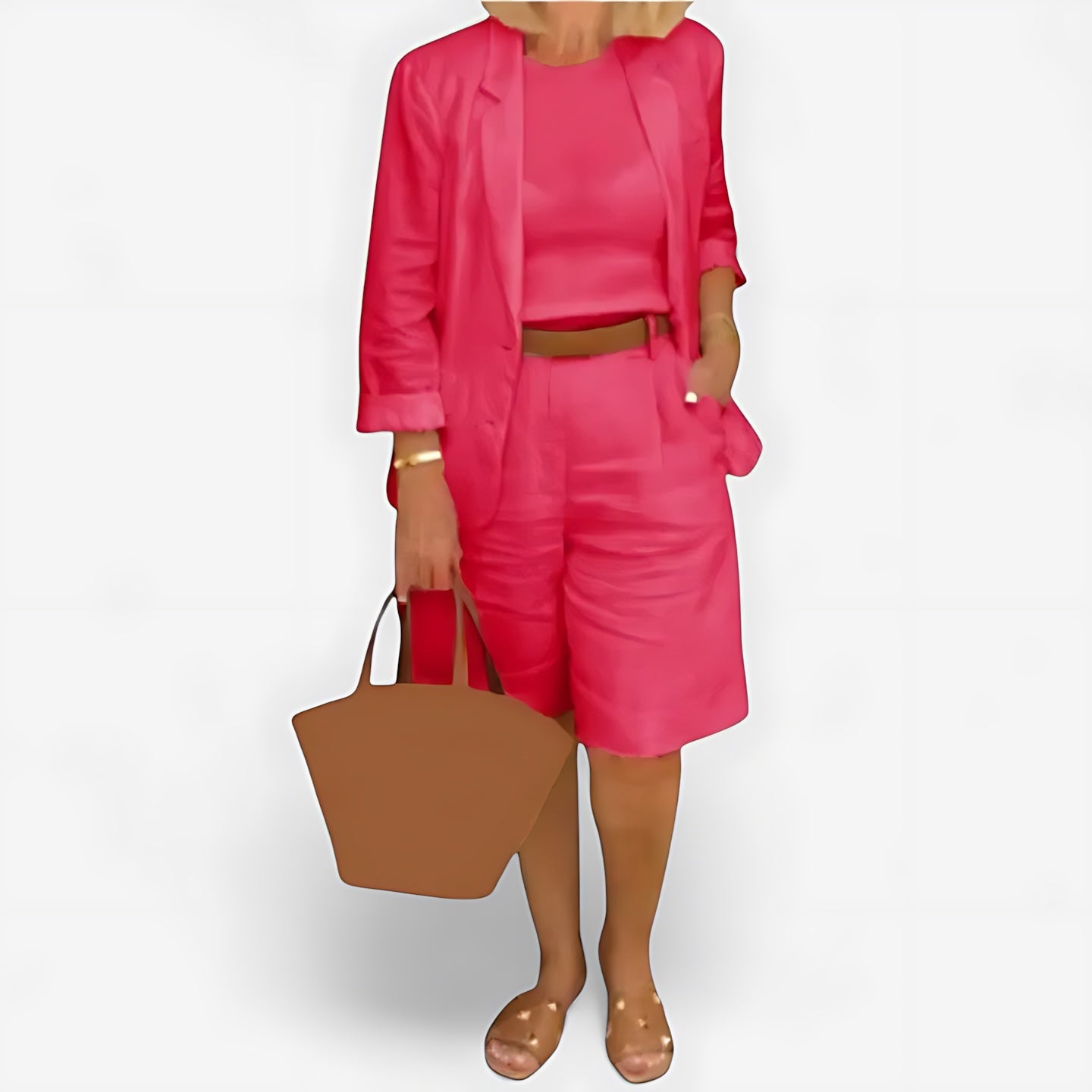 Adelaide – Open Front Blazer and Bermuda Shorts Set