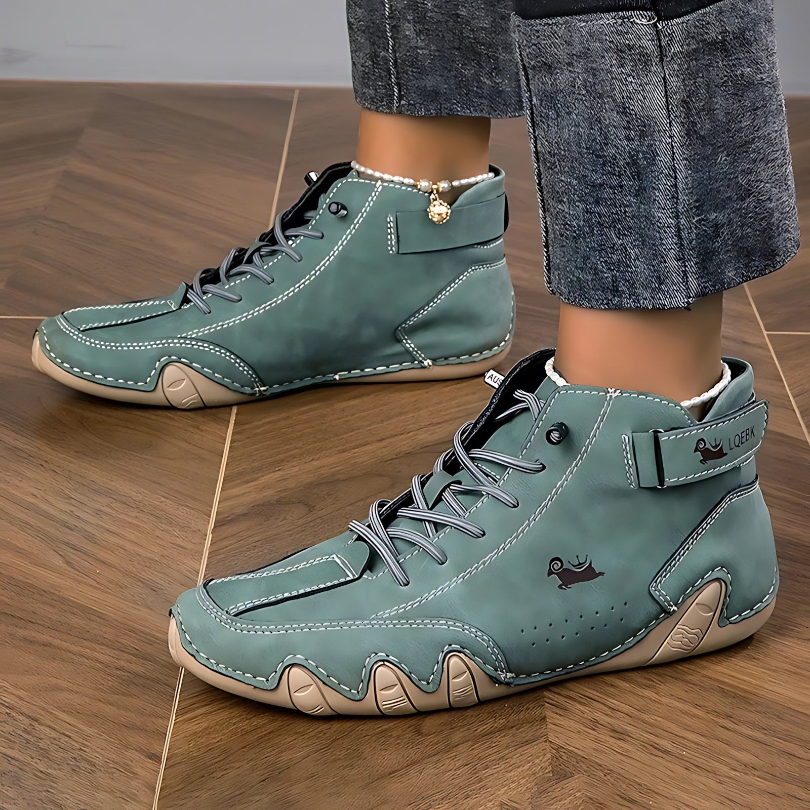 Adelaide – Suede Lace Up Flat Ankle Boots