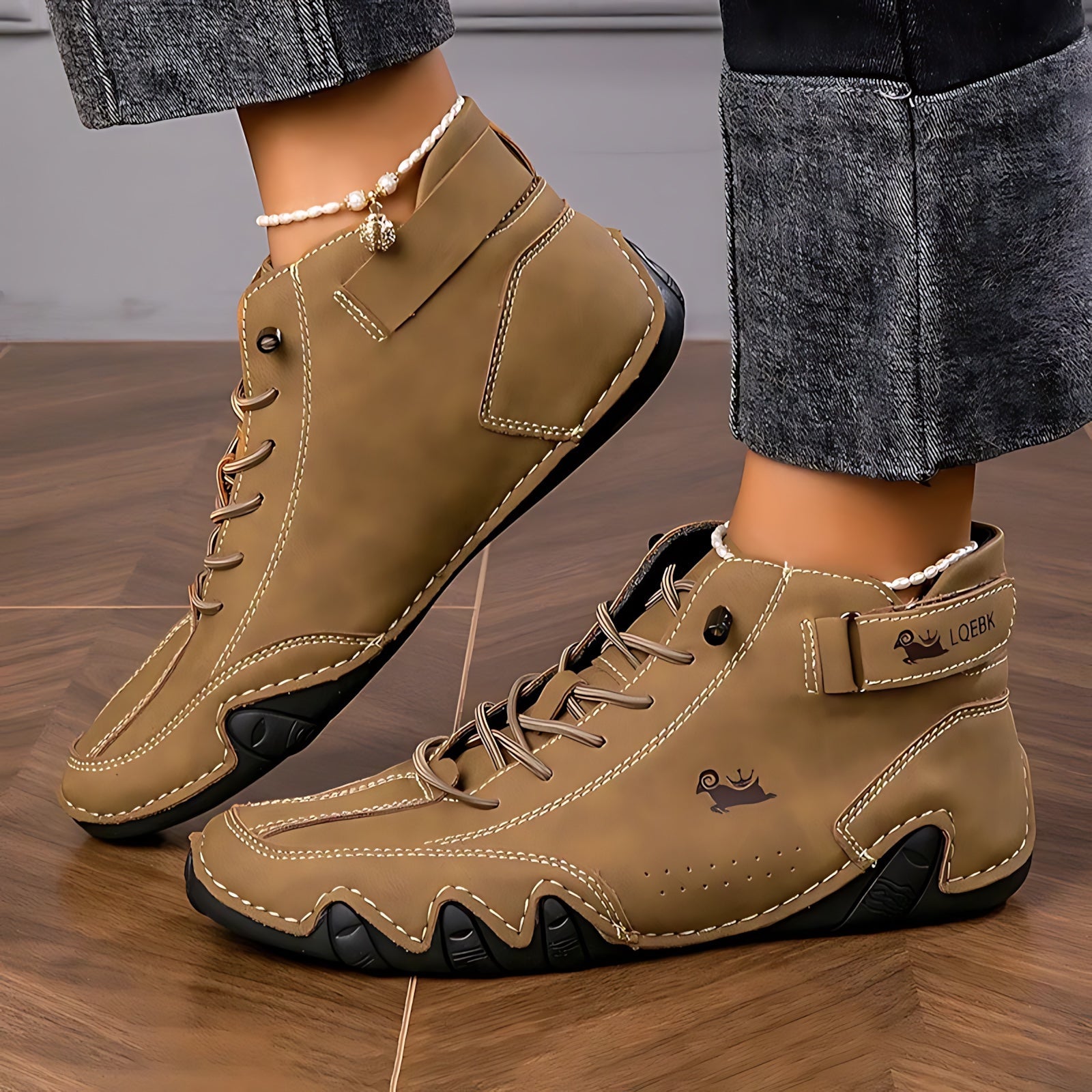 Adelaide – Suede Lace Up Flat Ankle Boots