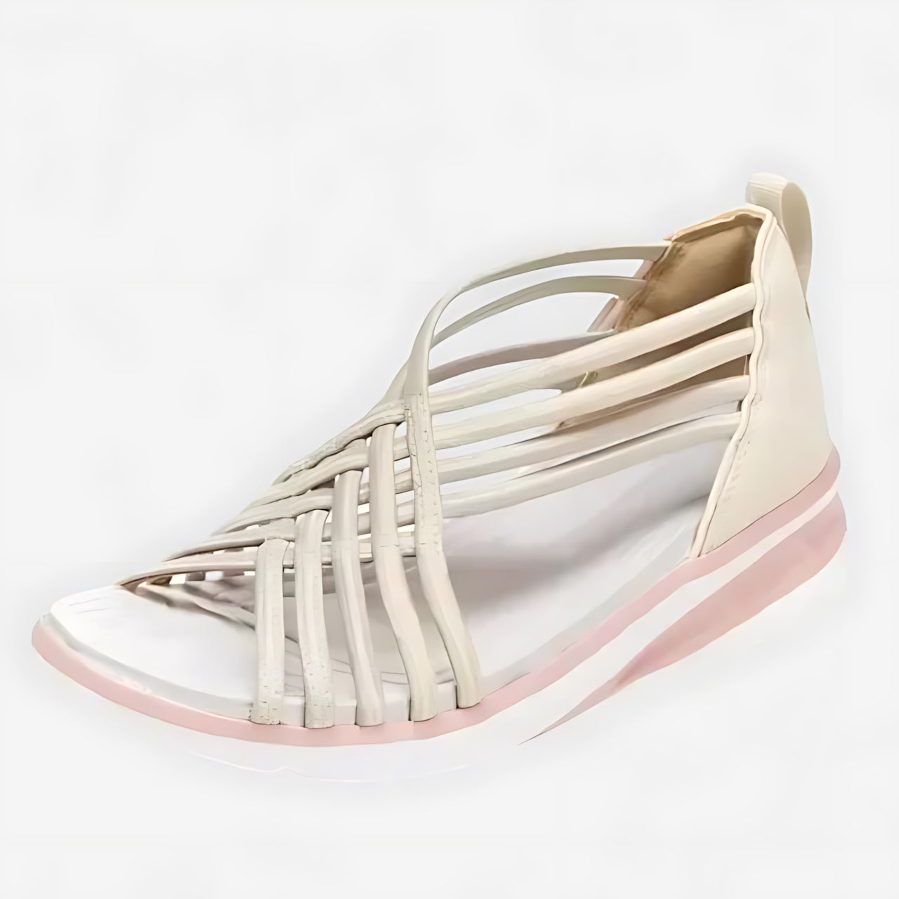 Adeline – Woven Crossover Wedge Sandals