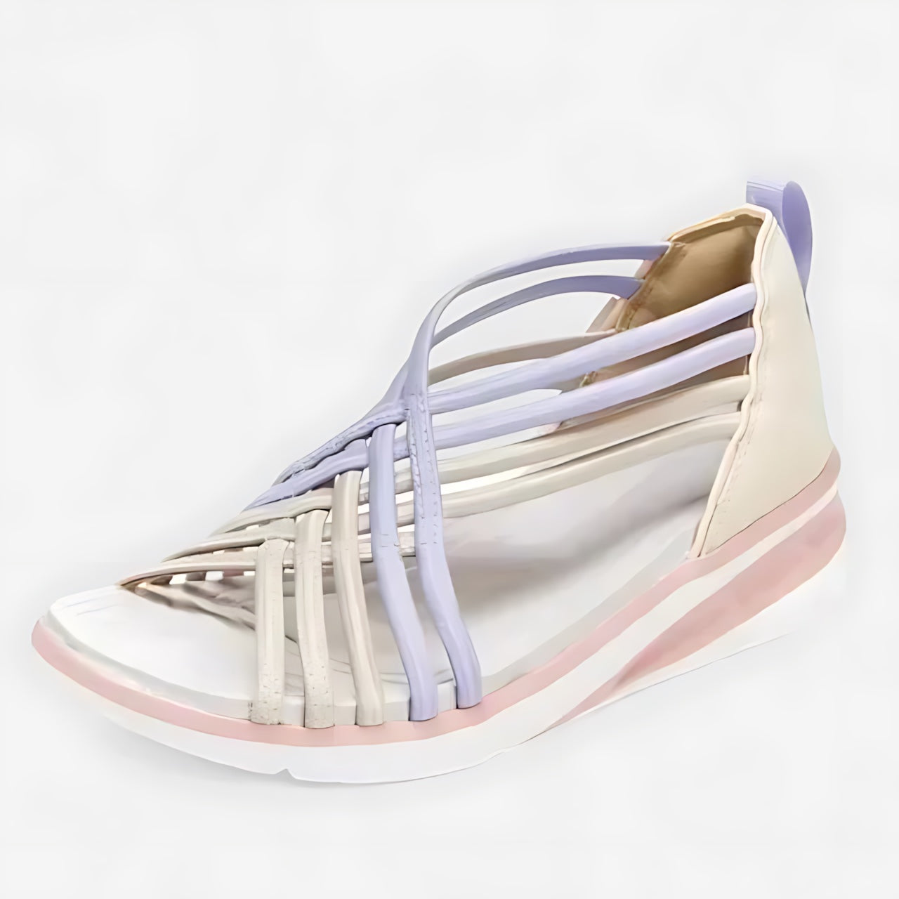 Adeline – Woven Crossover Wedge Sandals