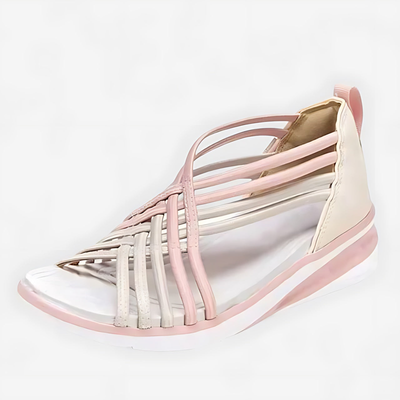Adeline – Woven Crossover Wedge Sandals