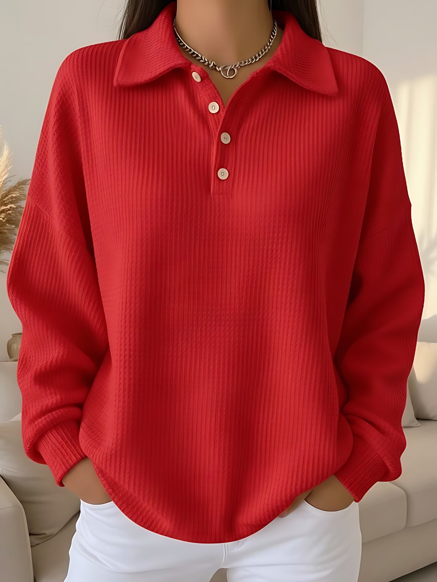 Alaia – Collared Knit Polo Top