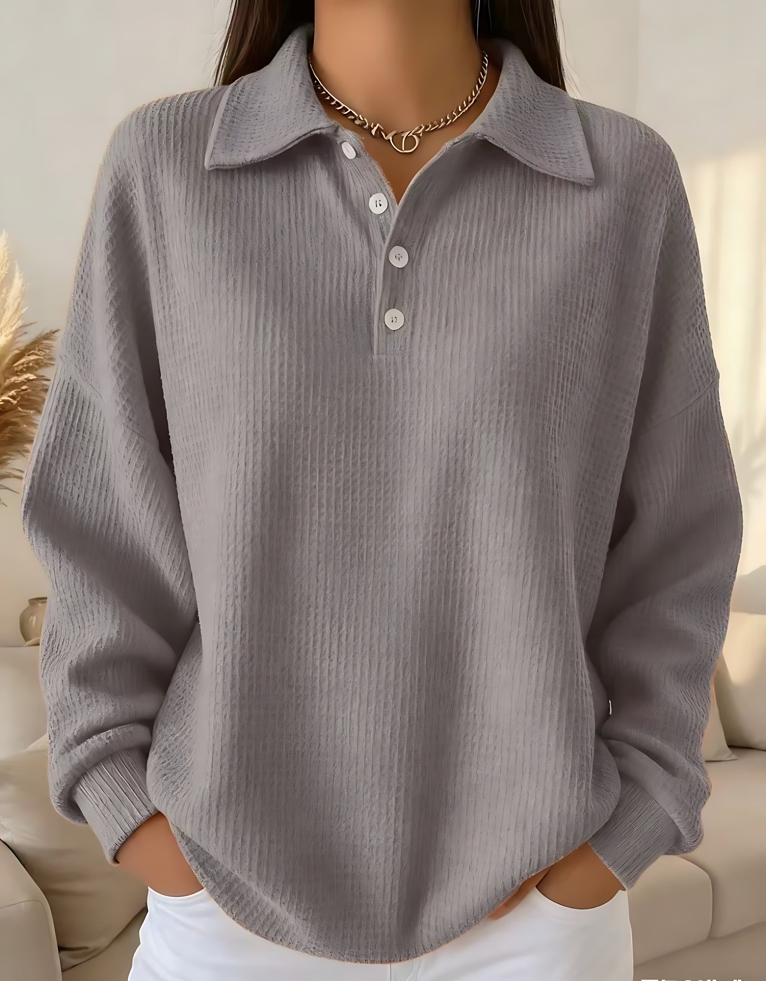 Alaia – Collared Knit Polo Top