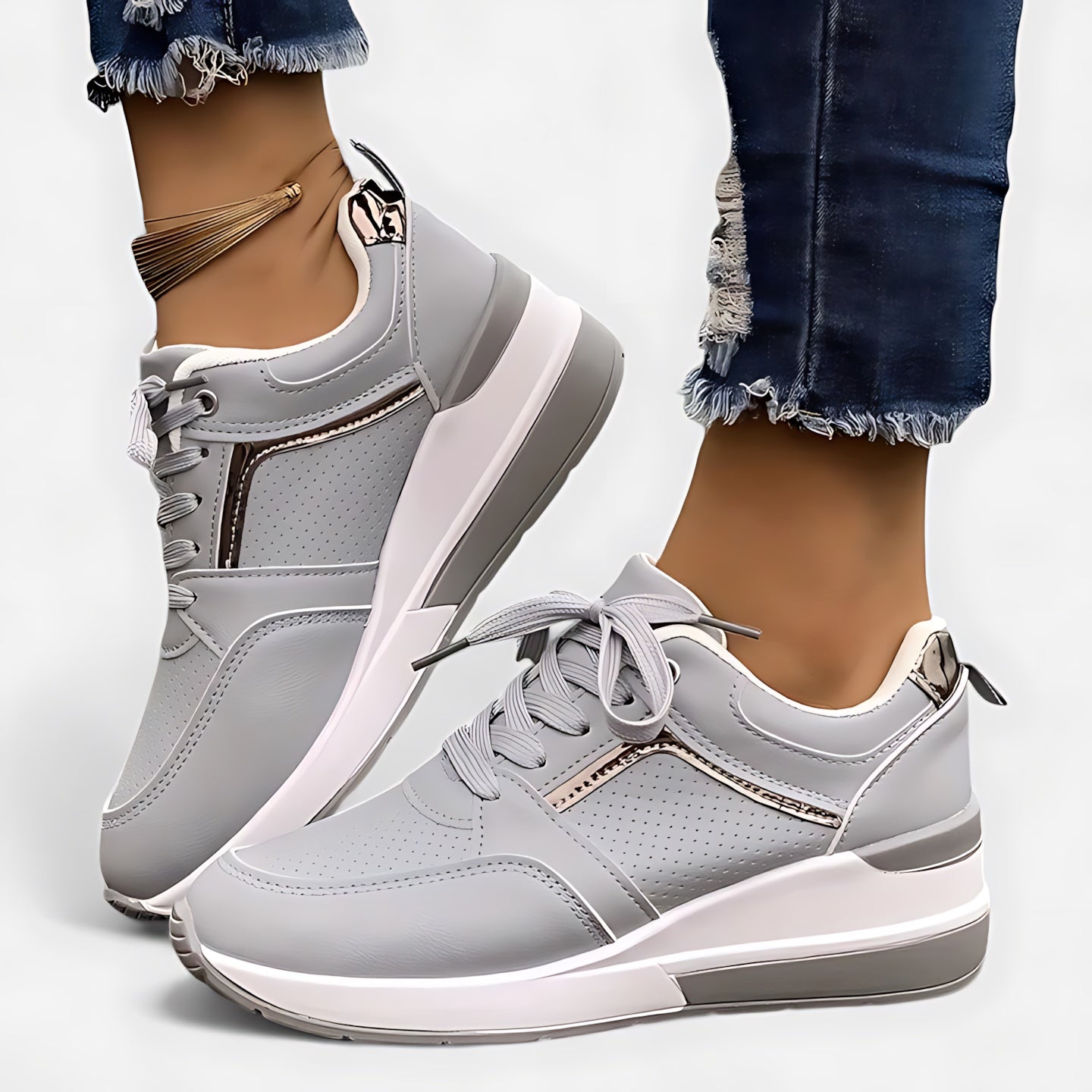 Alice – Lace Up Hidden Wedge Platform Sneakers