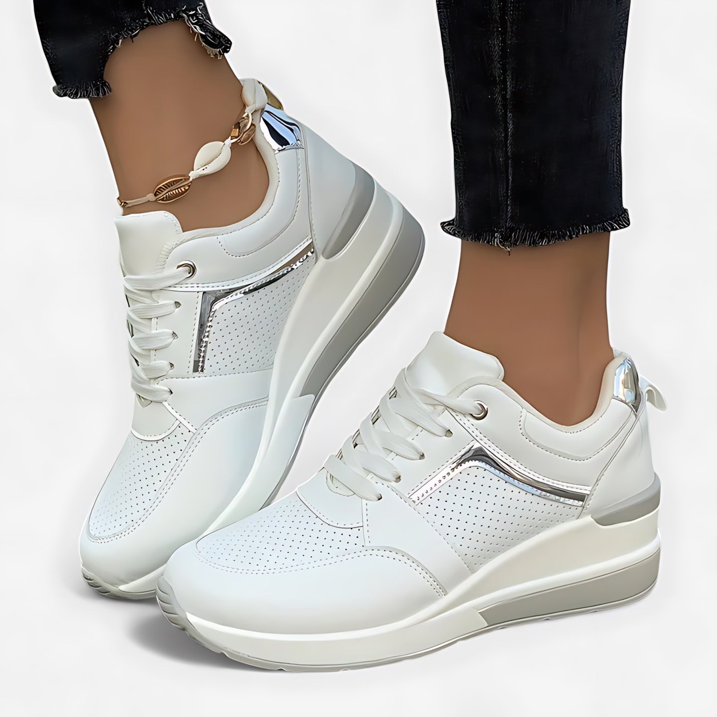 Alice – Lace Up Hidden Wedge Platform Sneakers