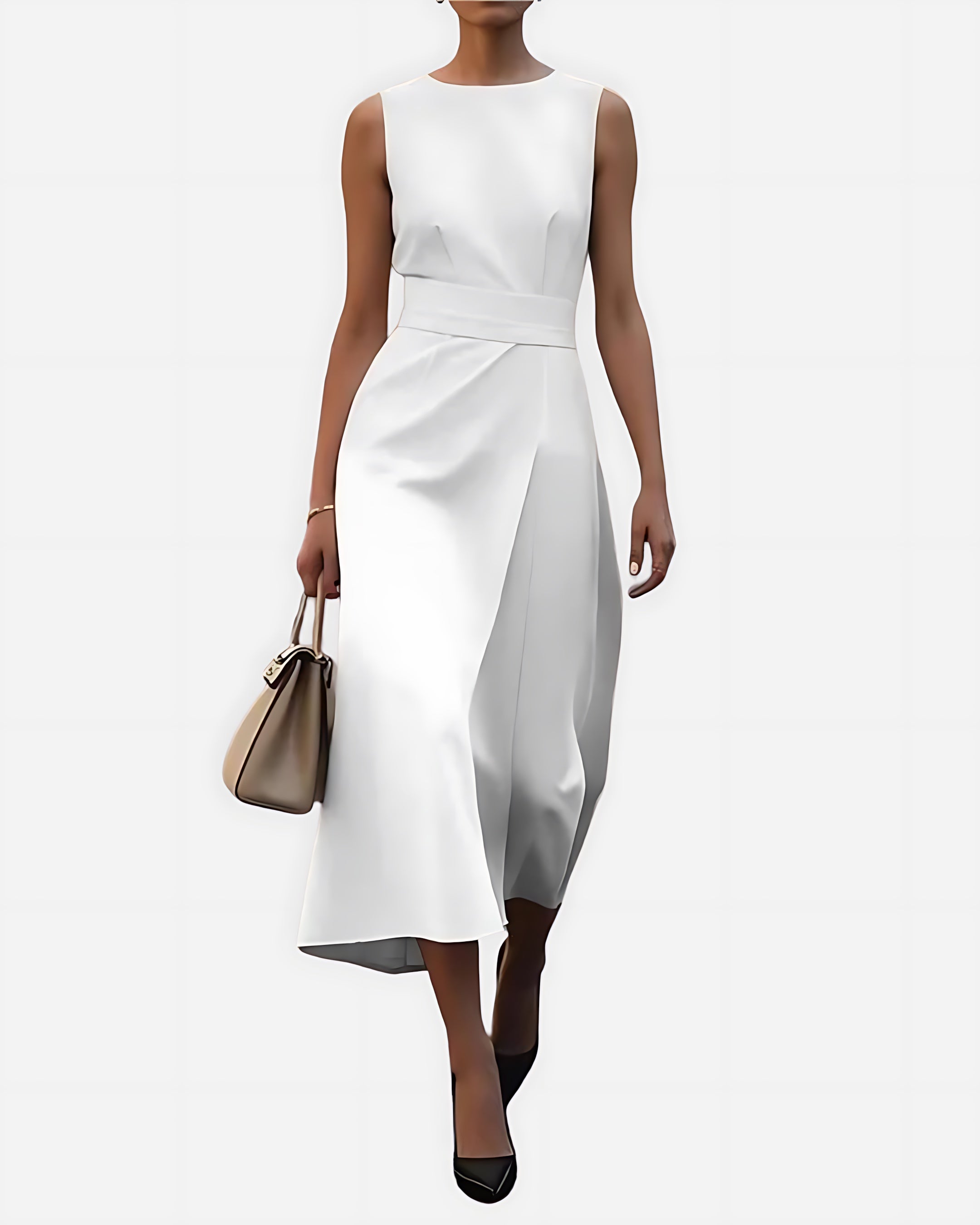 Allison – Ruched Wrap Cocktail Midi Dress