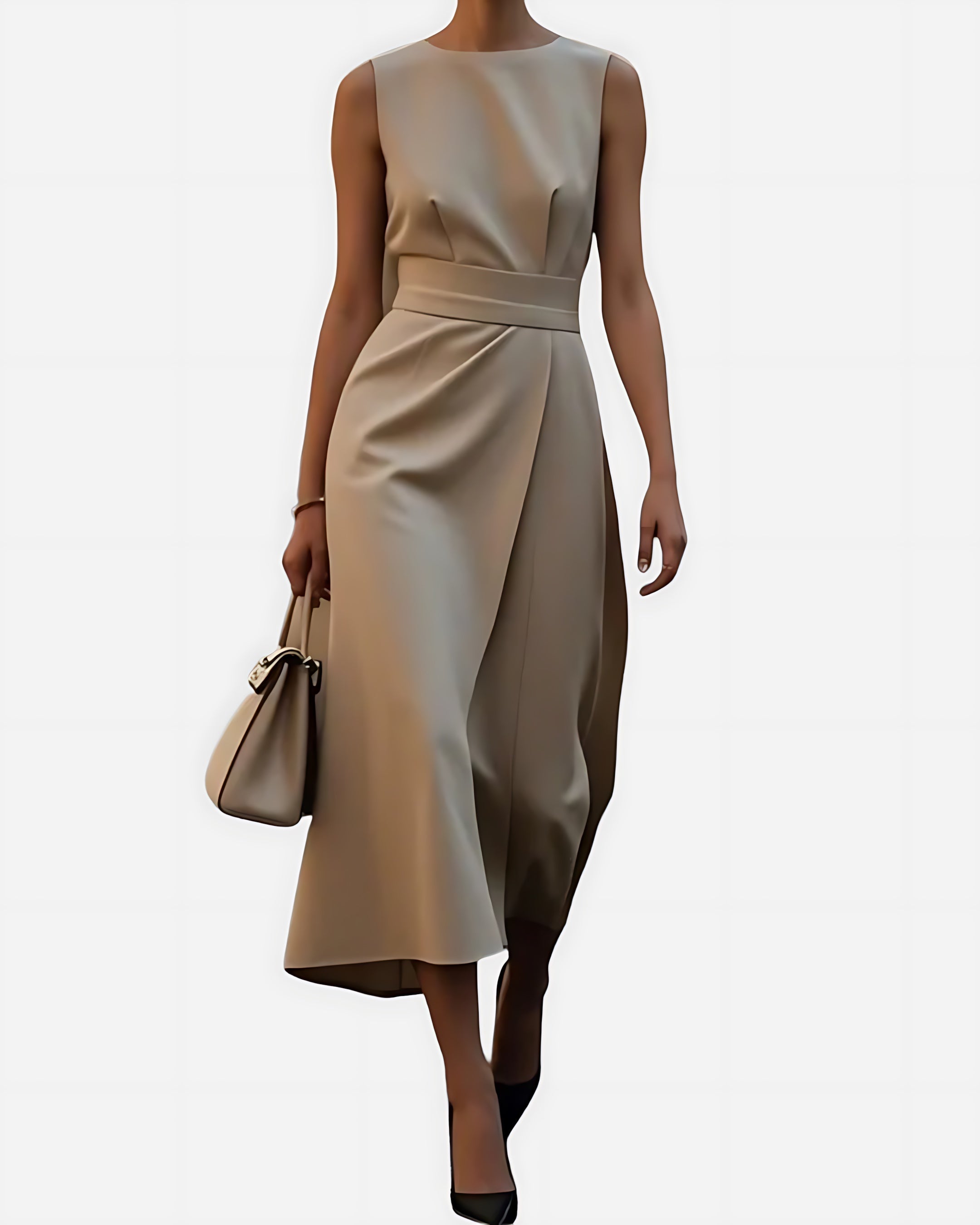 Allison – Ruched Wrap Cocktail Midi Dress