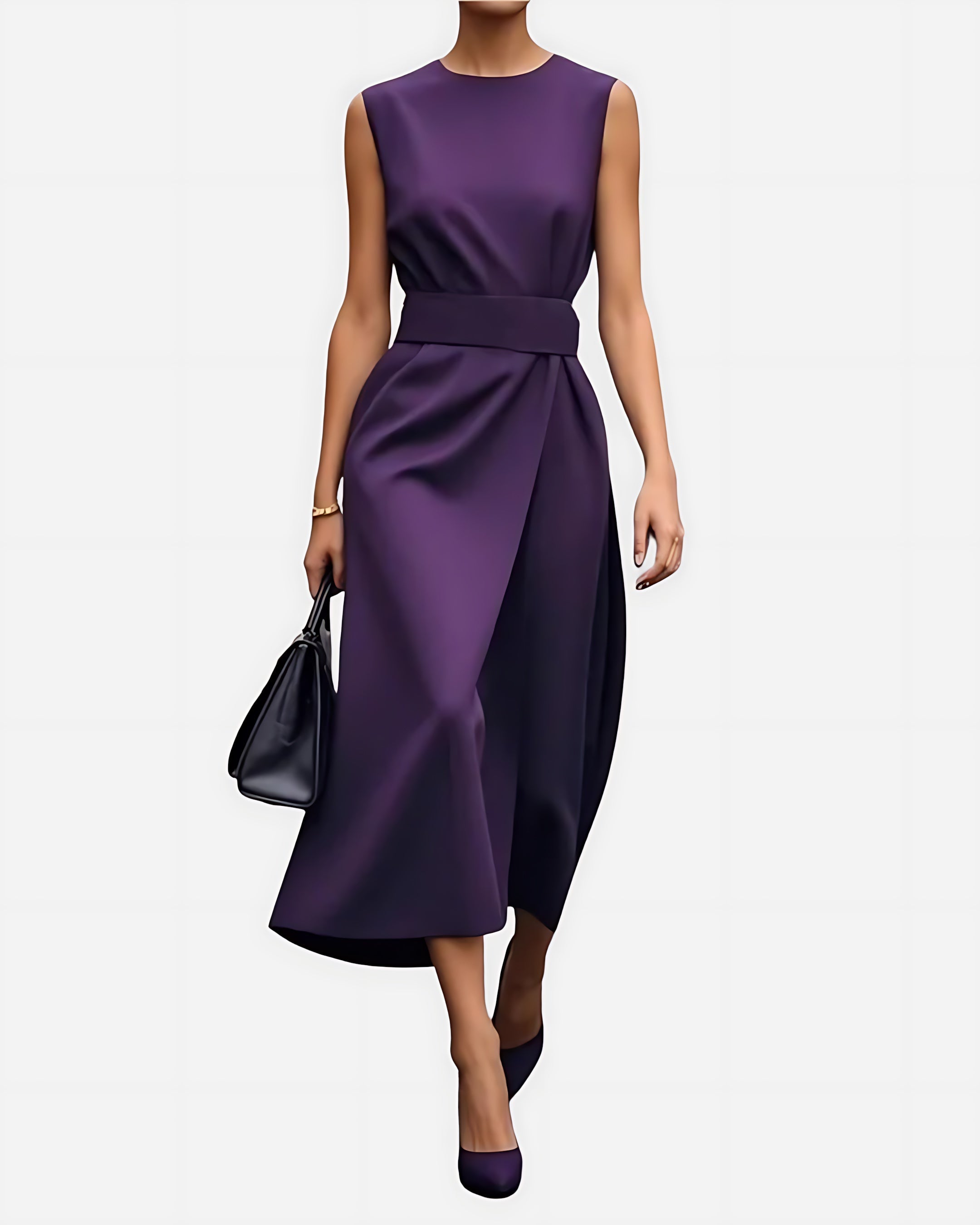 Allison – Ruched Wrap Cocktail Midi Dress