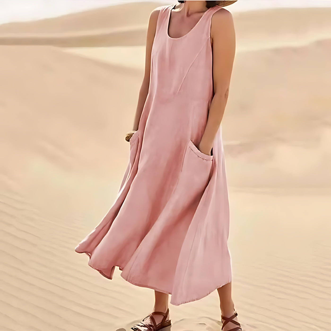 Allison – Scoop Neck Flowy Summer Maxi Dress