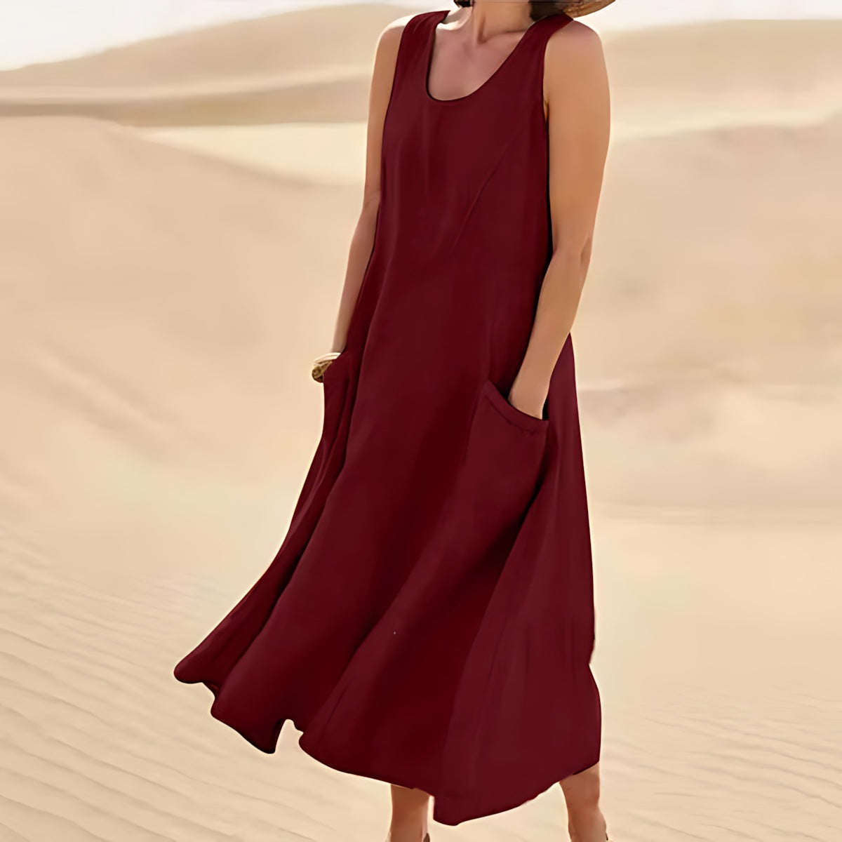 Allison – Scoop Neck Flowy Summer Maxi Dress