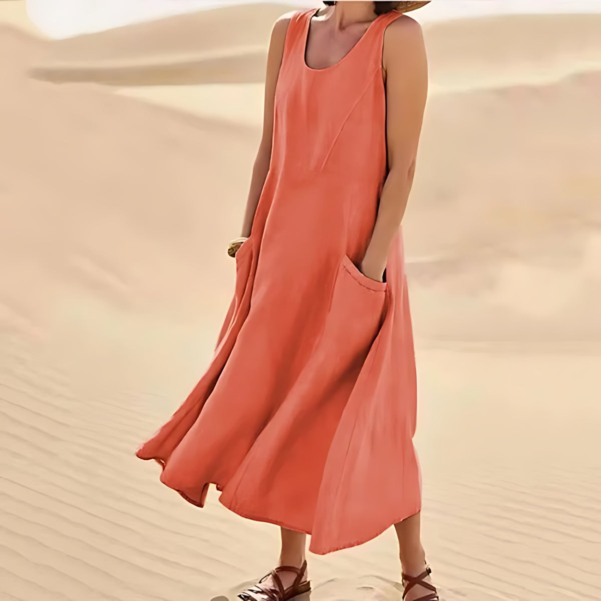 Allison – Scoop Neck Flowy Summer Maxi Dress