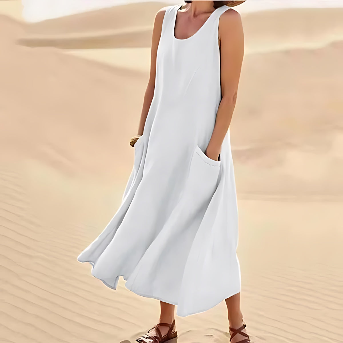 Allison – Scoop Neck Flowy Summer Maxi Dress