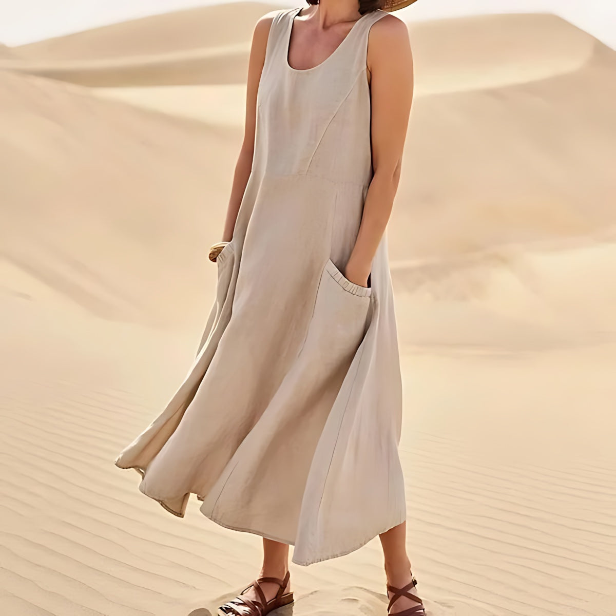 Allison – Scoop Neck Flowy Summer Maxi Dress