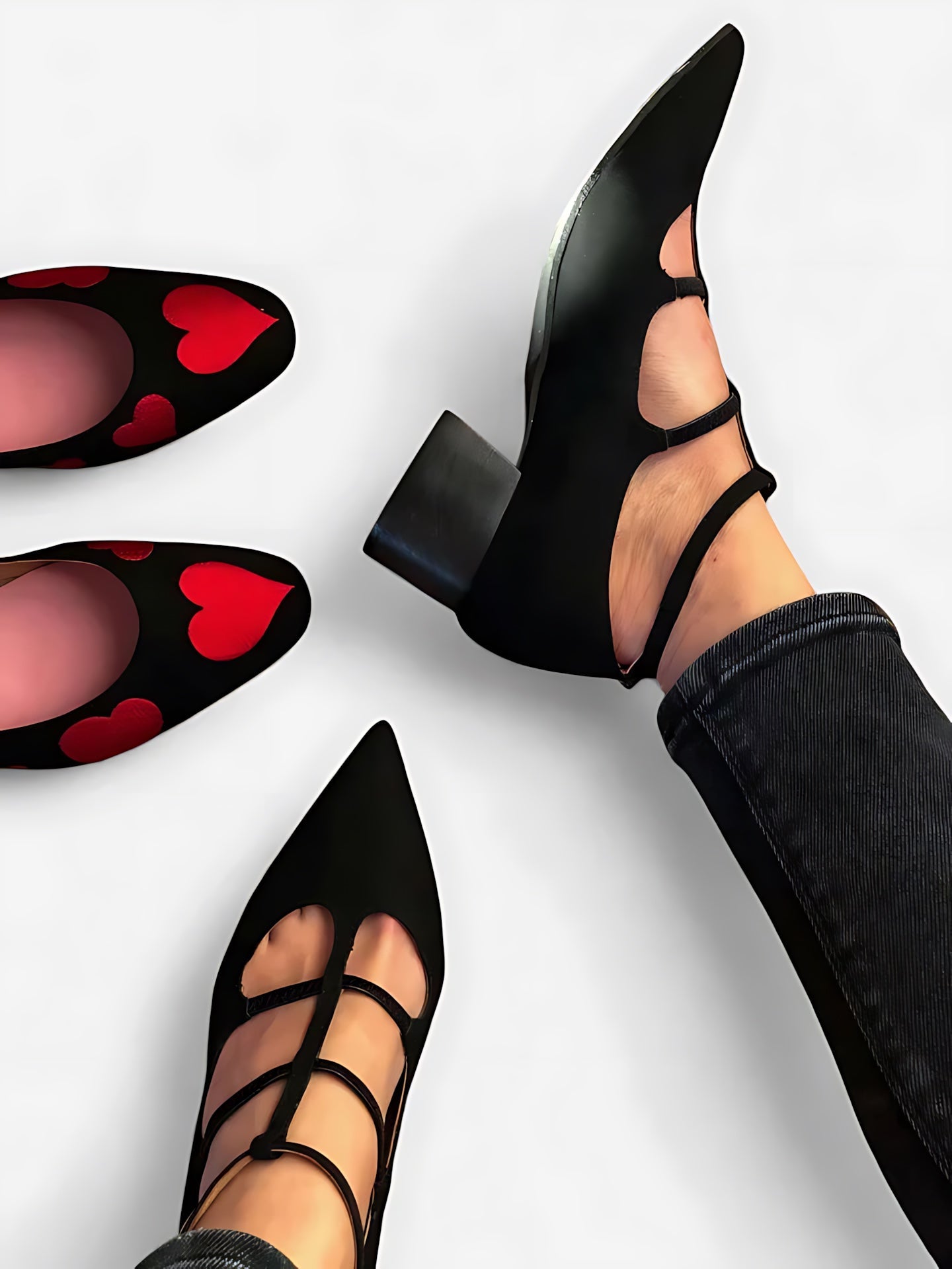 Amara – Crisscross Pointed Toe Kitten Heels