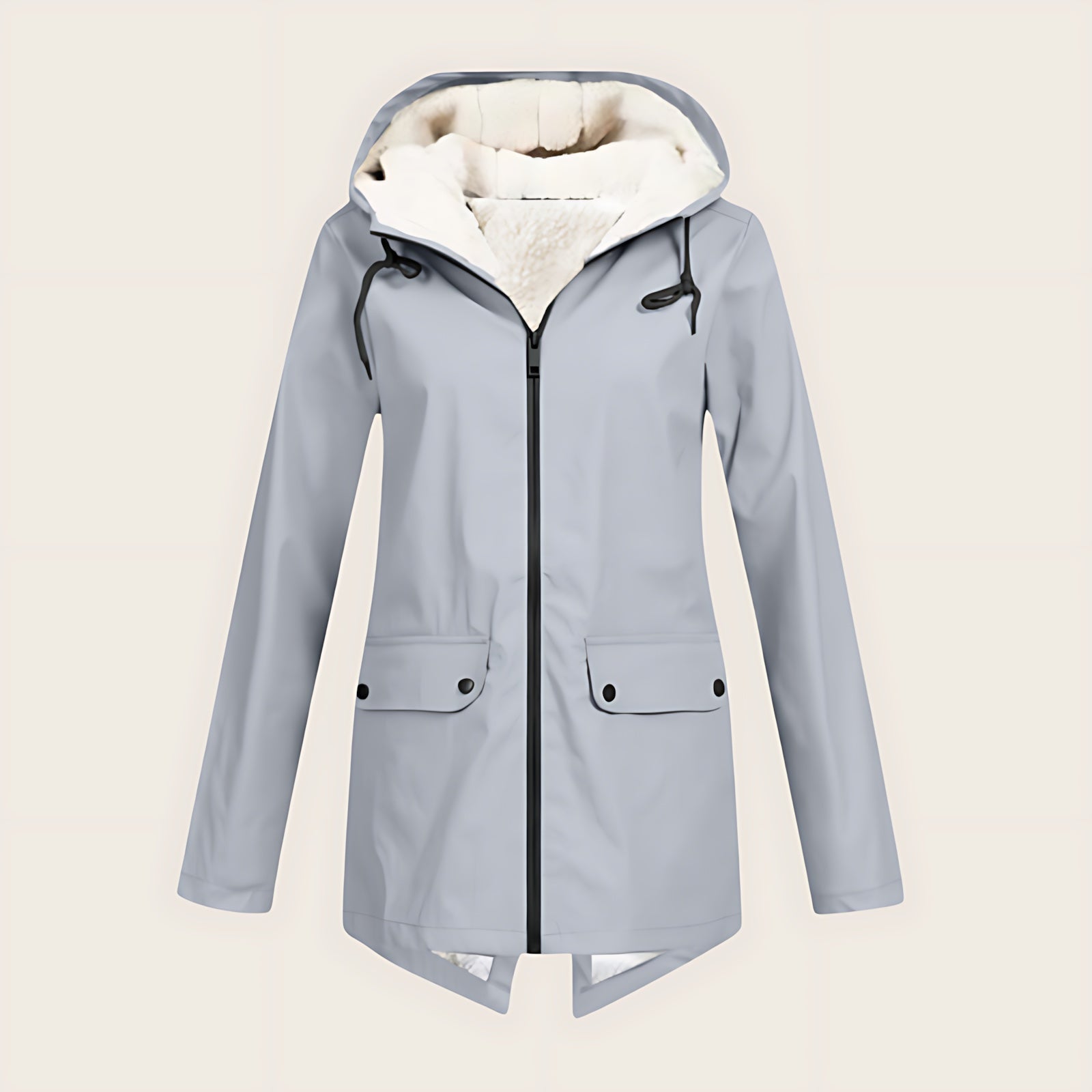 Amara – Fleece Lined Zip Up Rain Jacket