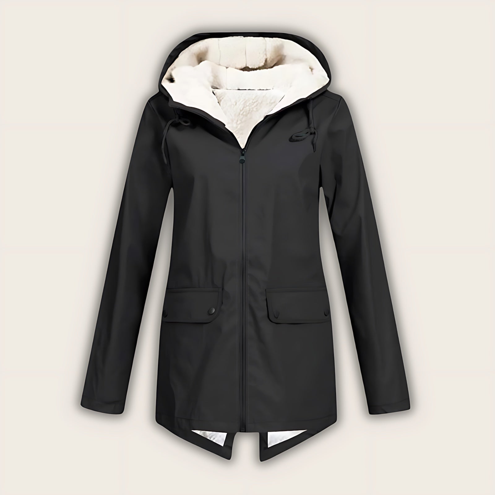 Amara – Fleece Lined Zip Up Rain Jacket