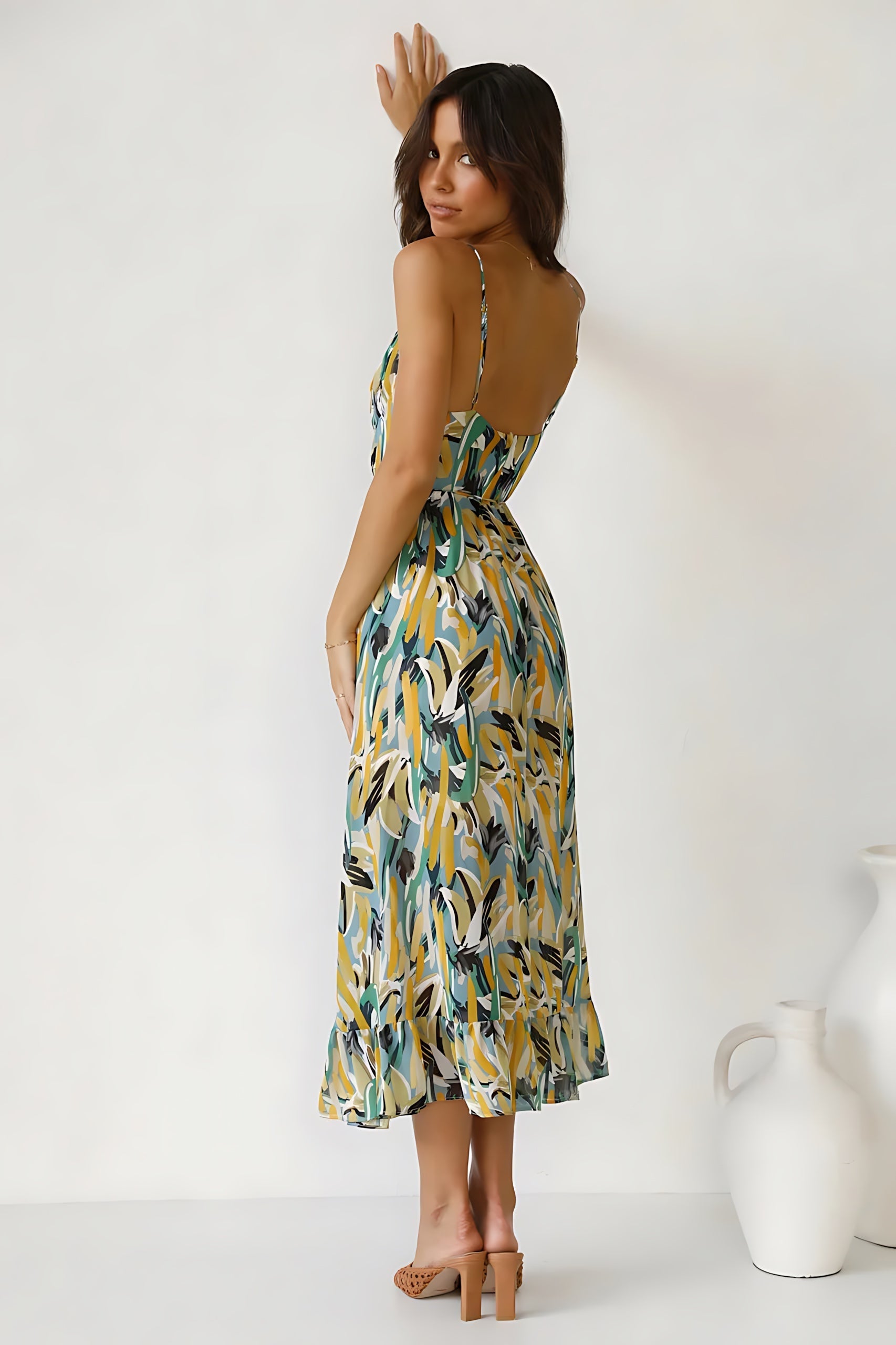 Amara – Floral Smocked Tiered Summer Midi Dress
