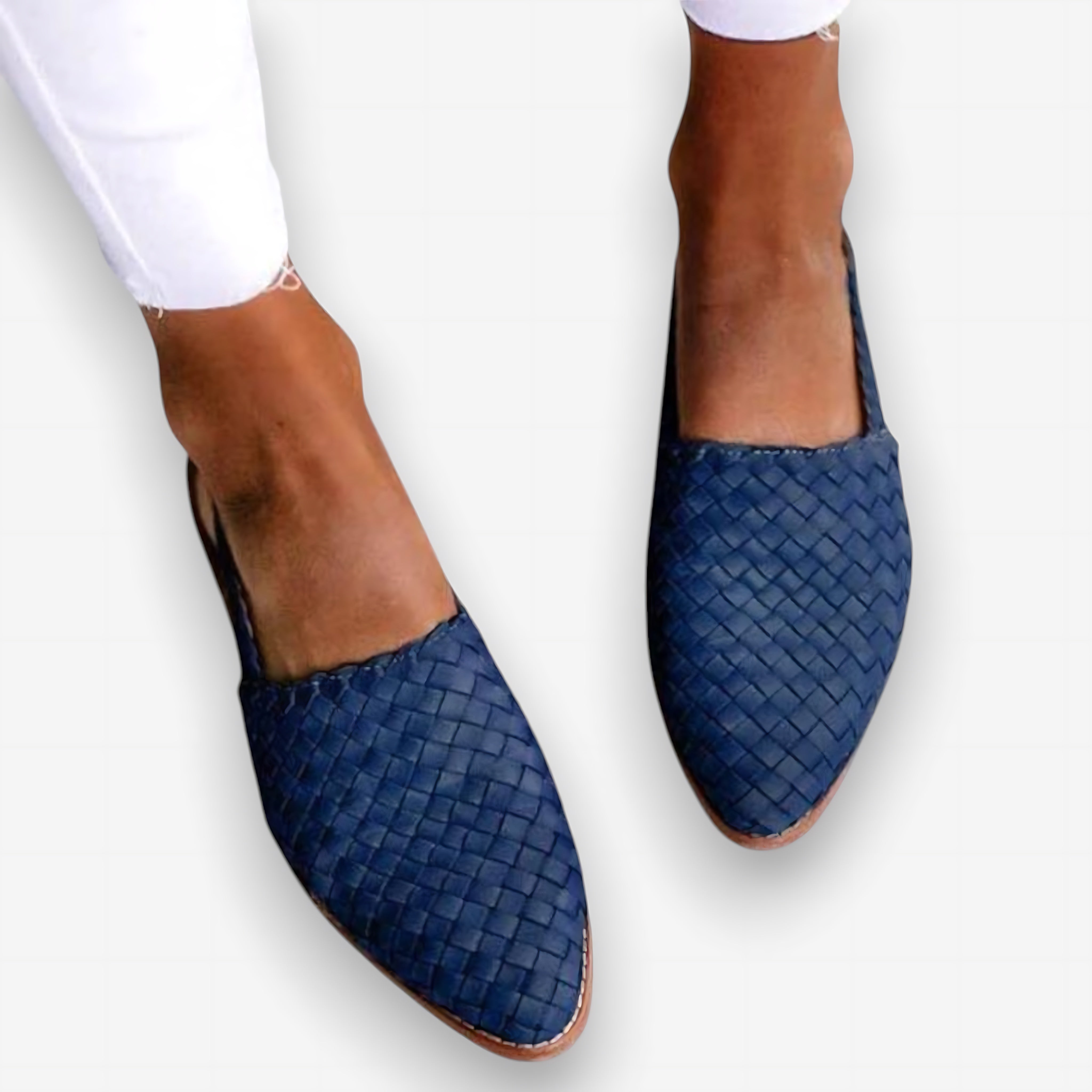 Amara – Woven Closed Toe Slingback Flats