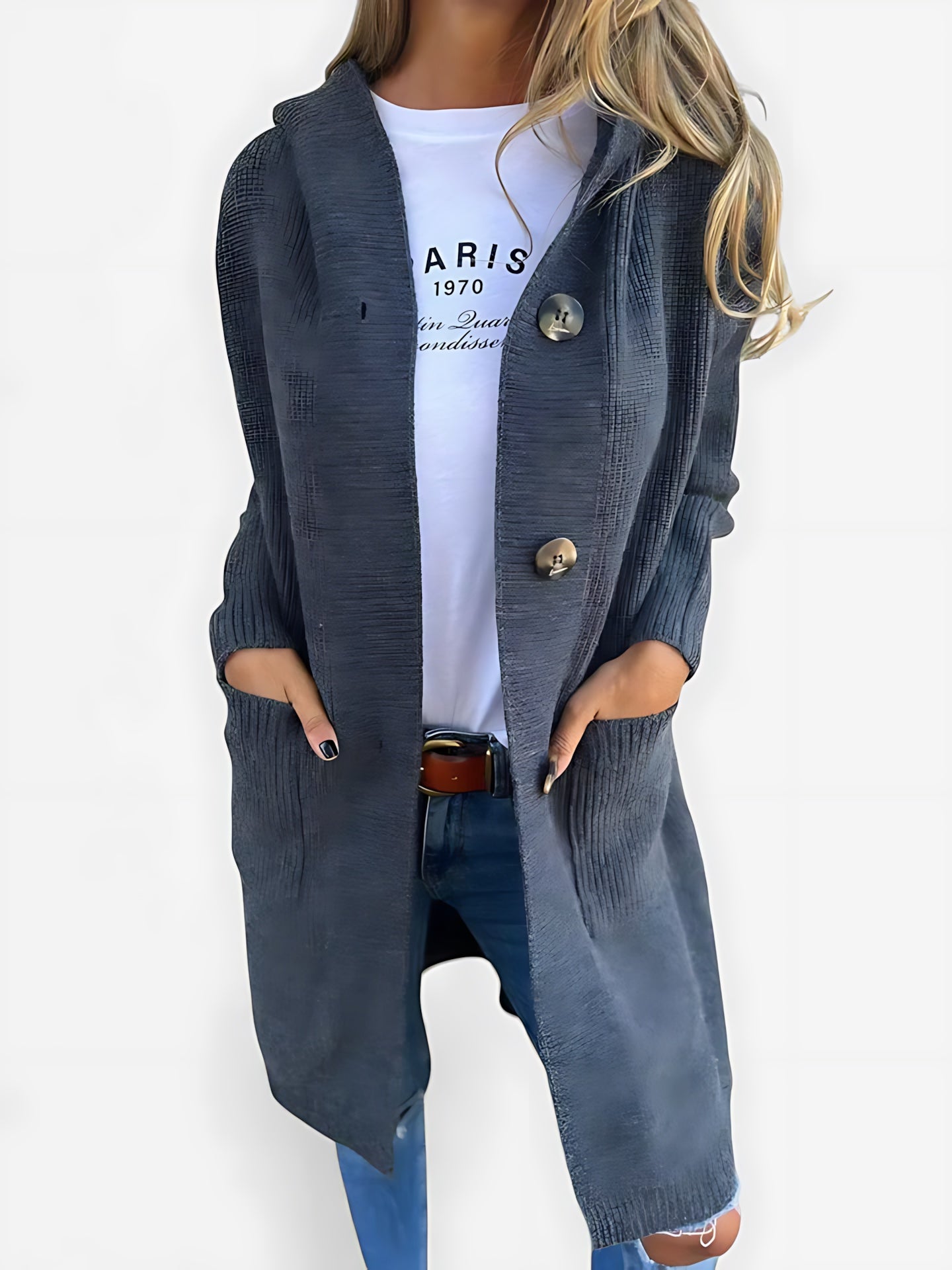 Amaya – Longline Button Up Knit Cardigan