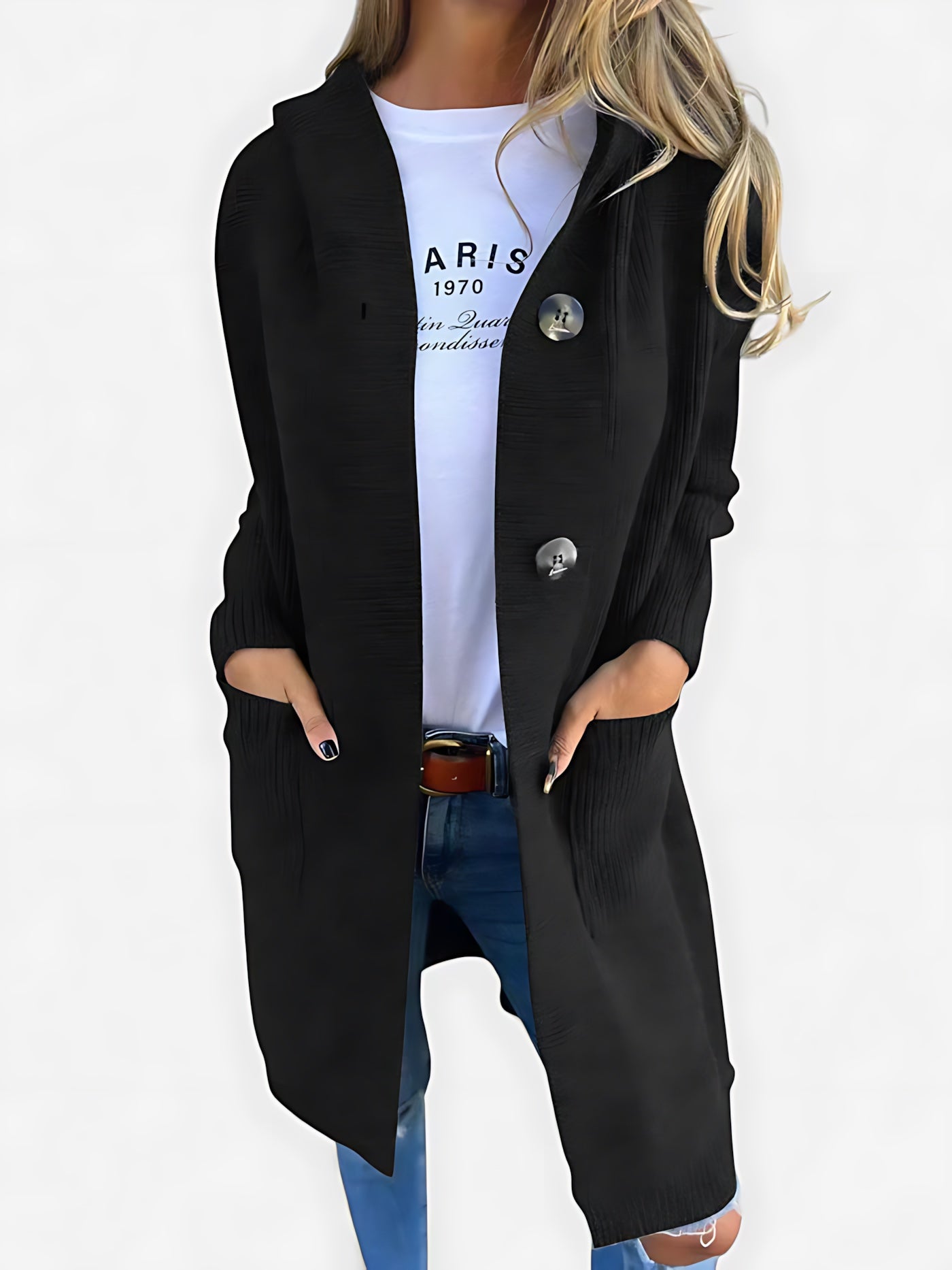 Amaya – Longline Button Up Knit Cardigan