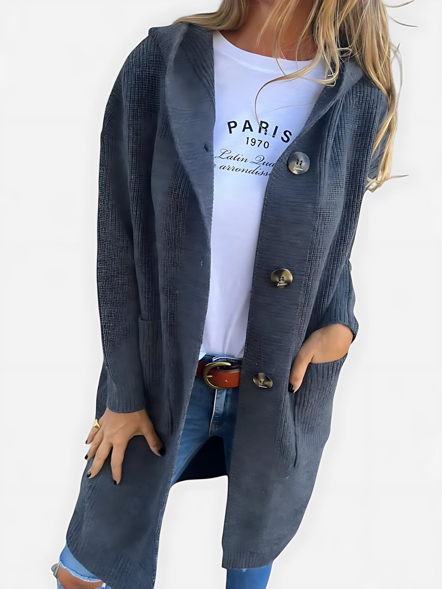 Amaya – Longline Button Up Knit Cardigan