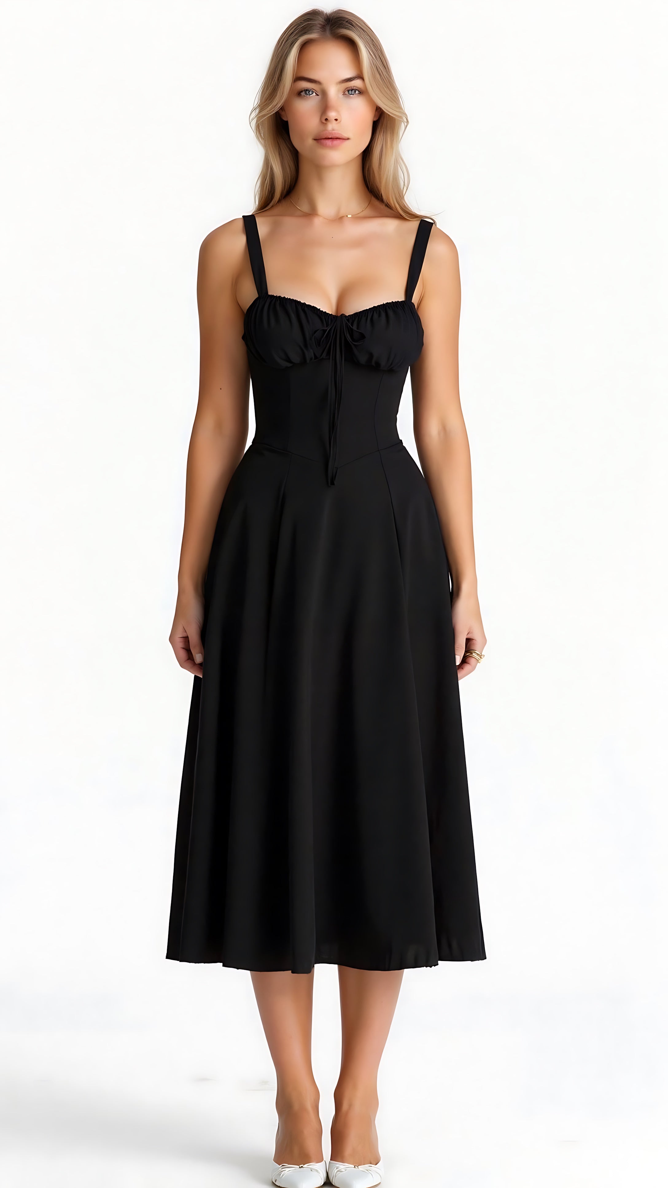 Amber – Floral Corset Sweetheart Cocktail Midi Dress