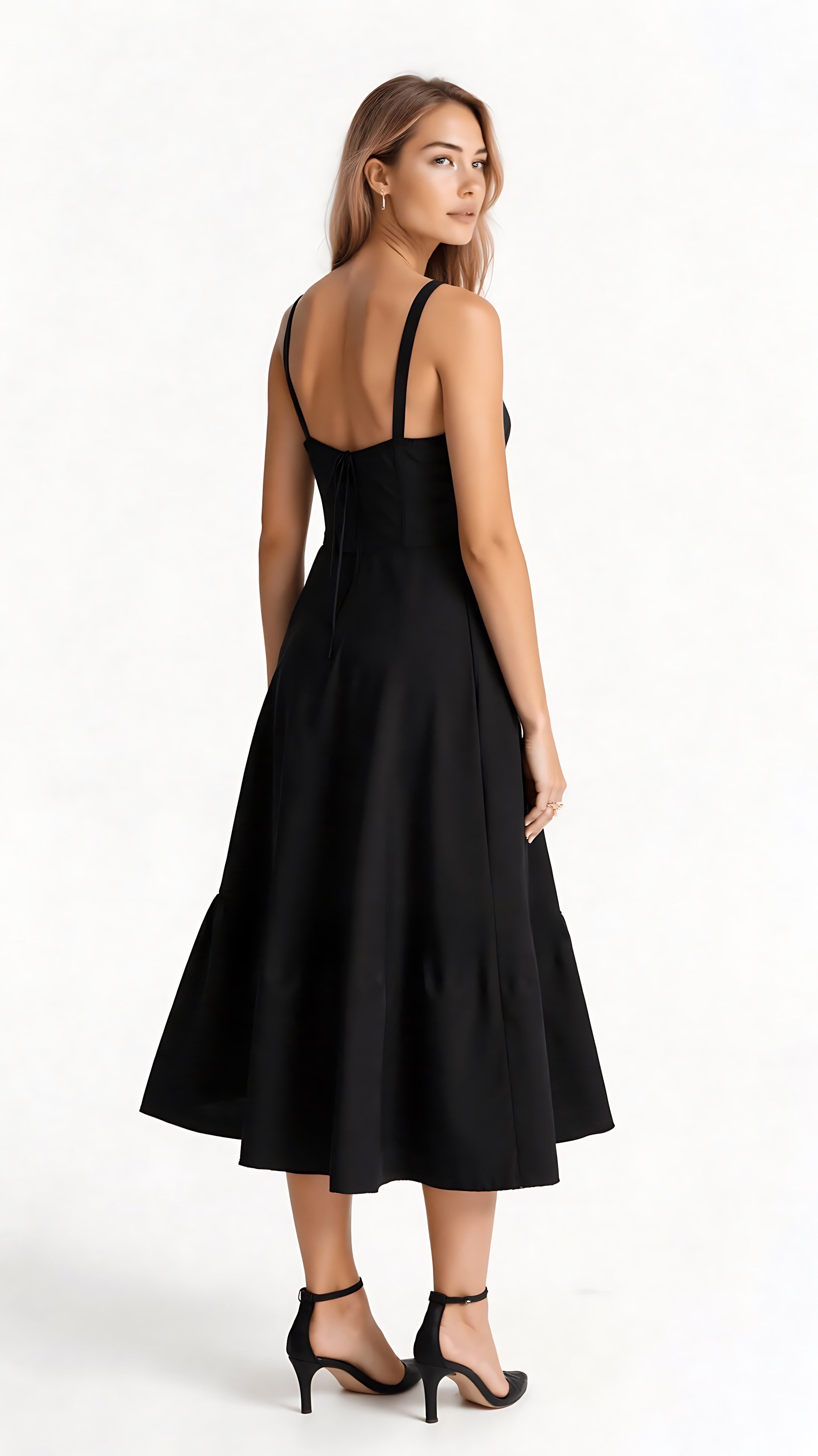 Amber – Floral Corset Sweetheart Cocktail Midi Dress