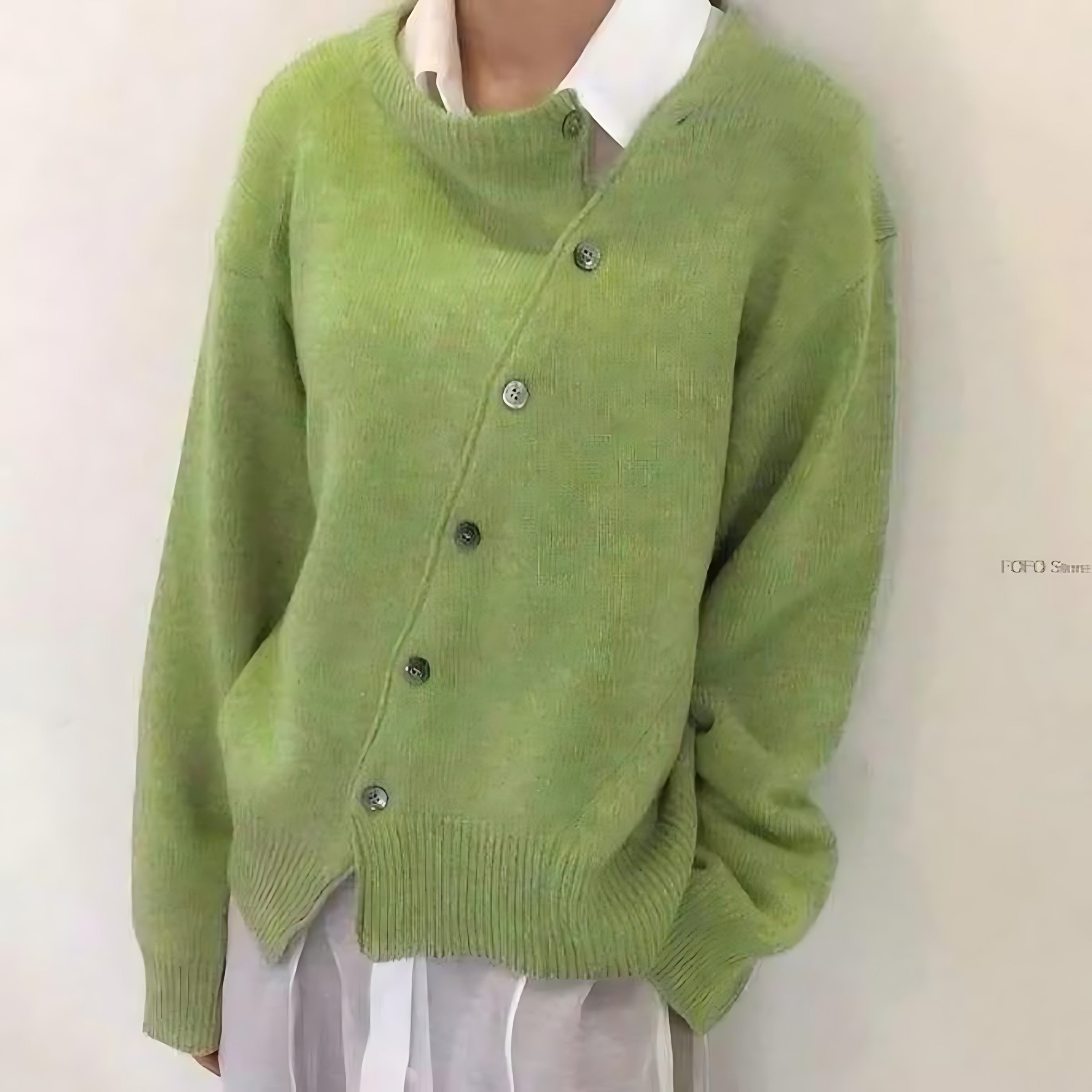 Amber – Oversized V Neck Button Up Cardigan