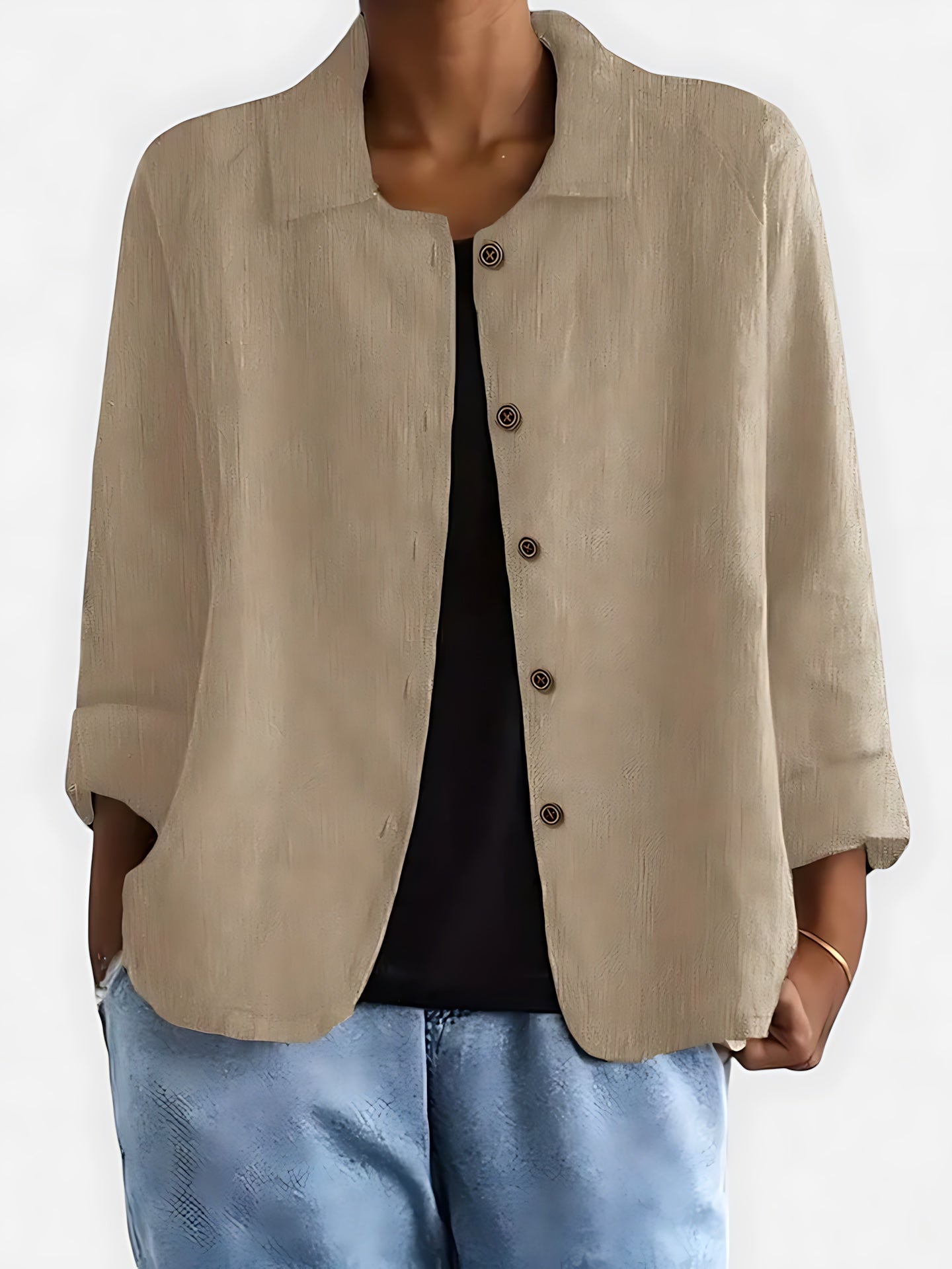 Amber – Relaxed Fit Collared Button Up Shirt