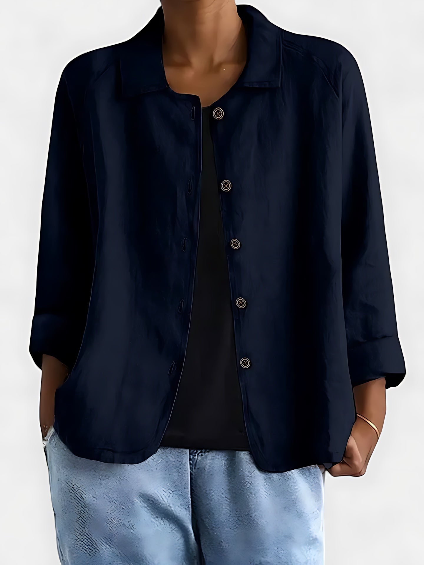 Amber – Relaxed Fit Collared Button Up Shirt