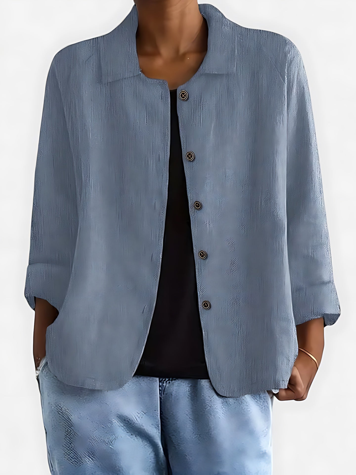Amber – Relaxed Fit Collared Button Up Shirt