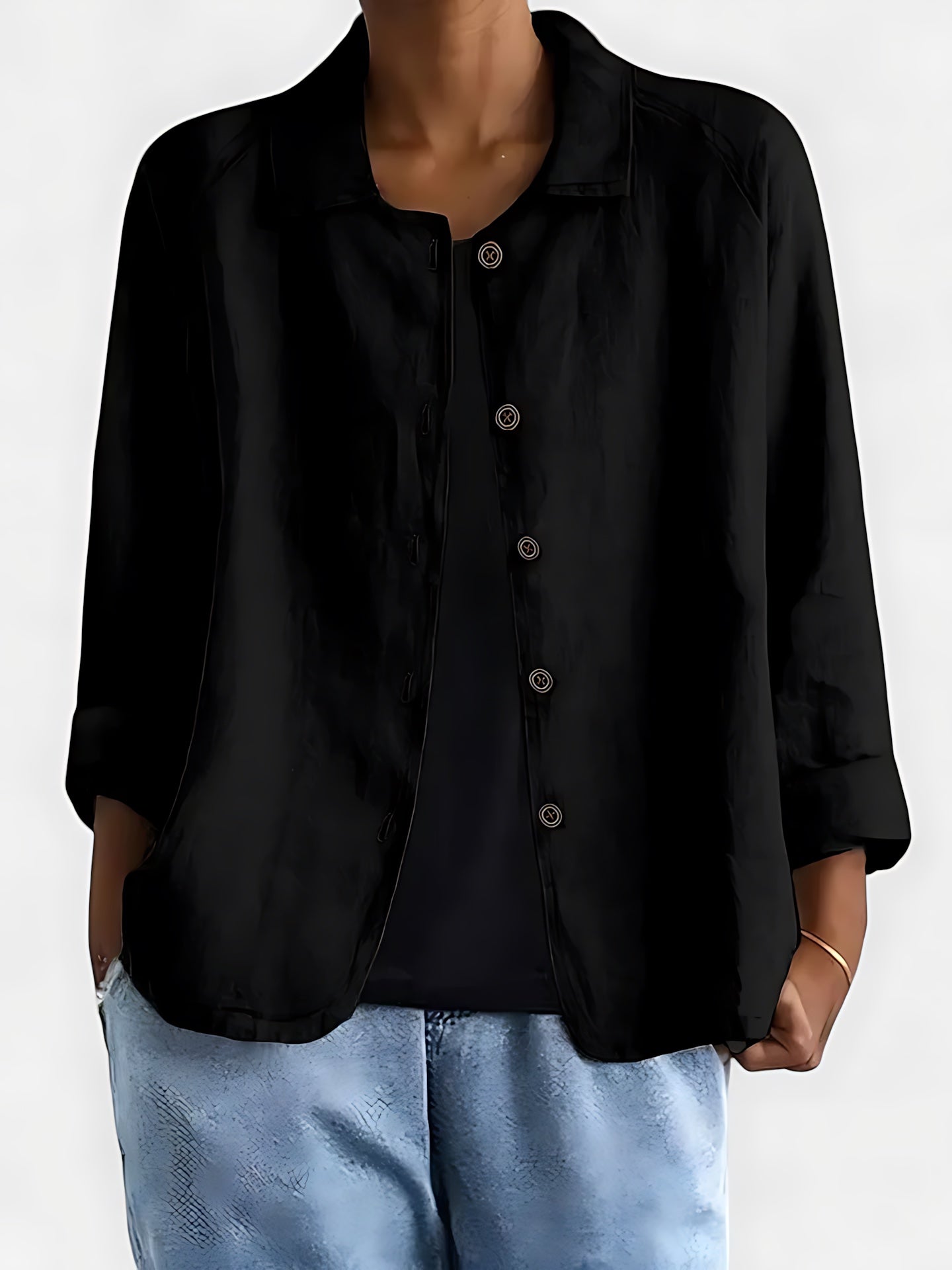 Amber – Relaxed Fit Collared Button Up Shirt