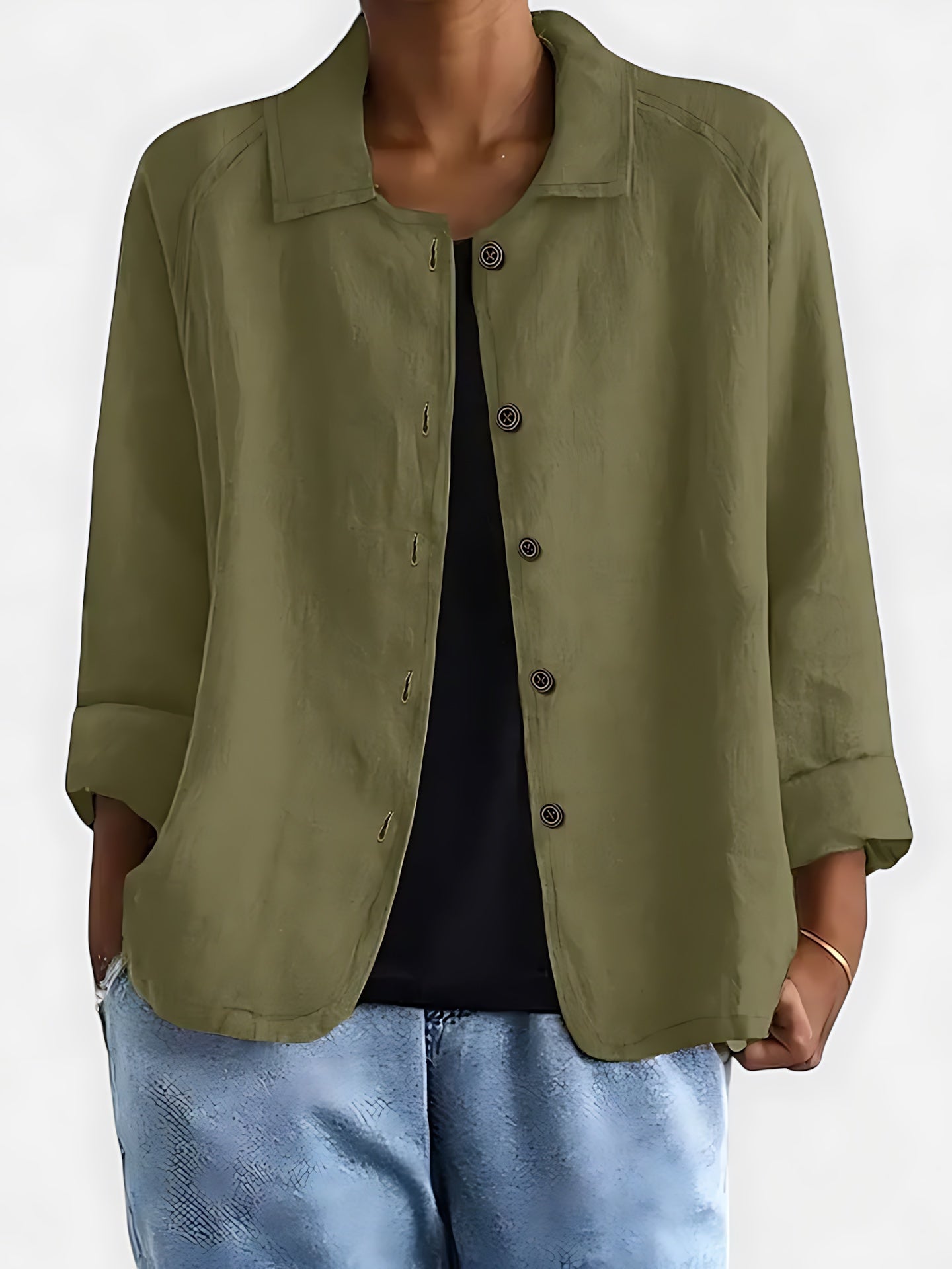 Amber – Relaxed Fit Collared Button Up Shirt
