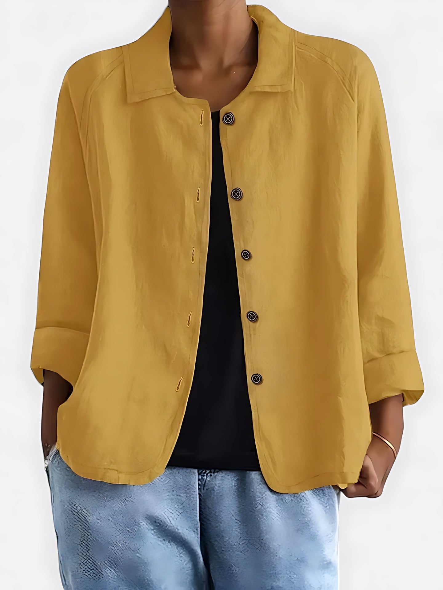 Amber – Relaxed Fit Collared Button Up Shirt