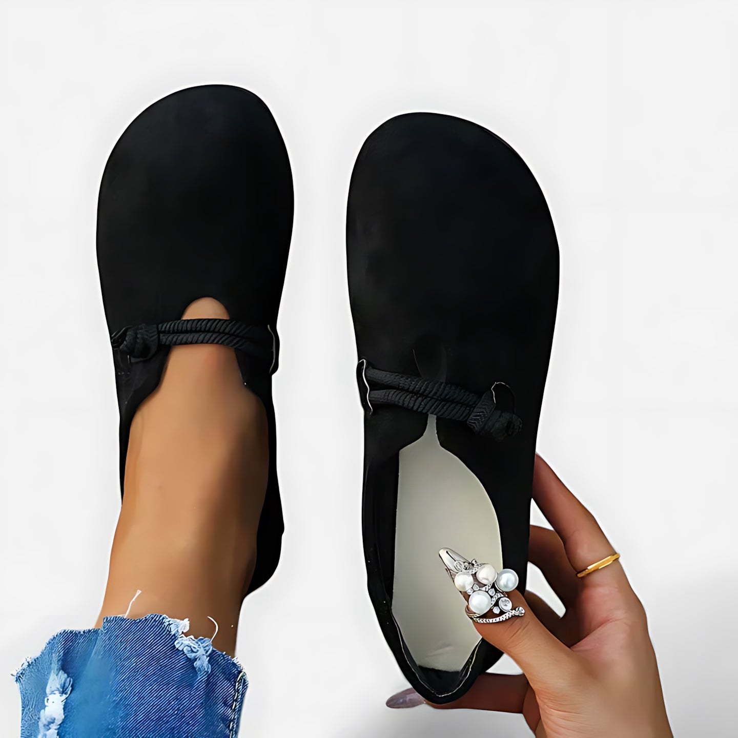 Amber – Suede Round Toe Slip On Flats