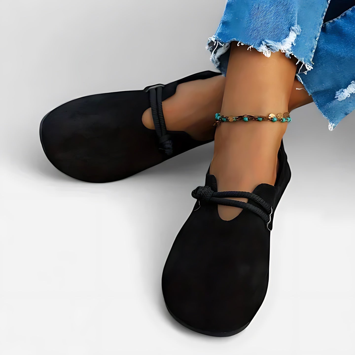 Amber – Suede Round Toe Slip On Flats