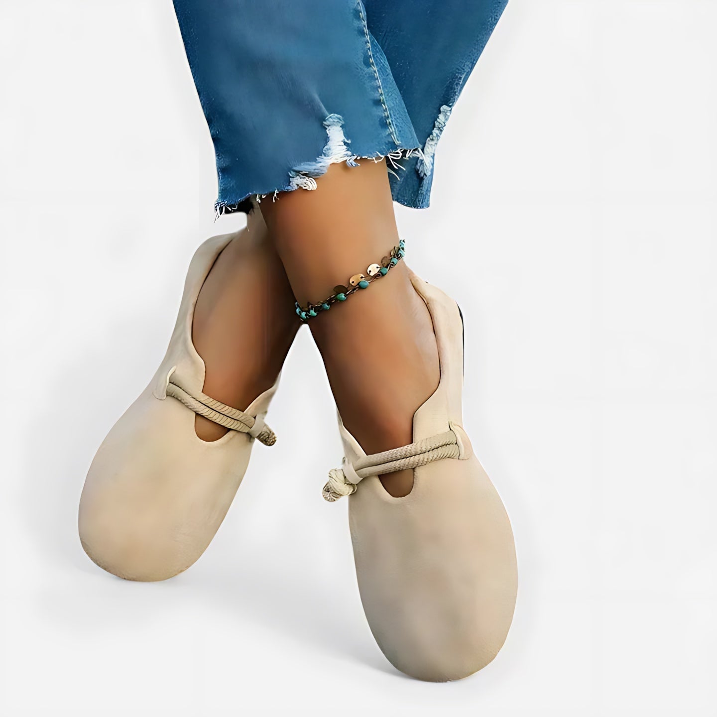 Amber – Suede Round Toe Slip On Flats