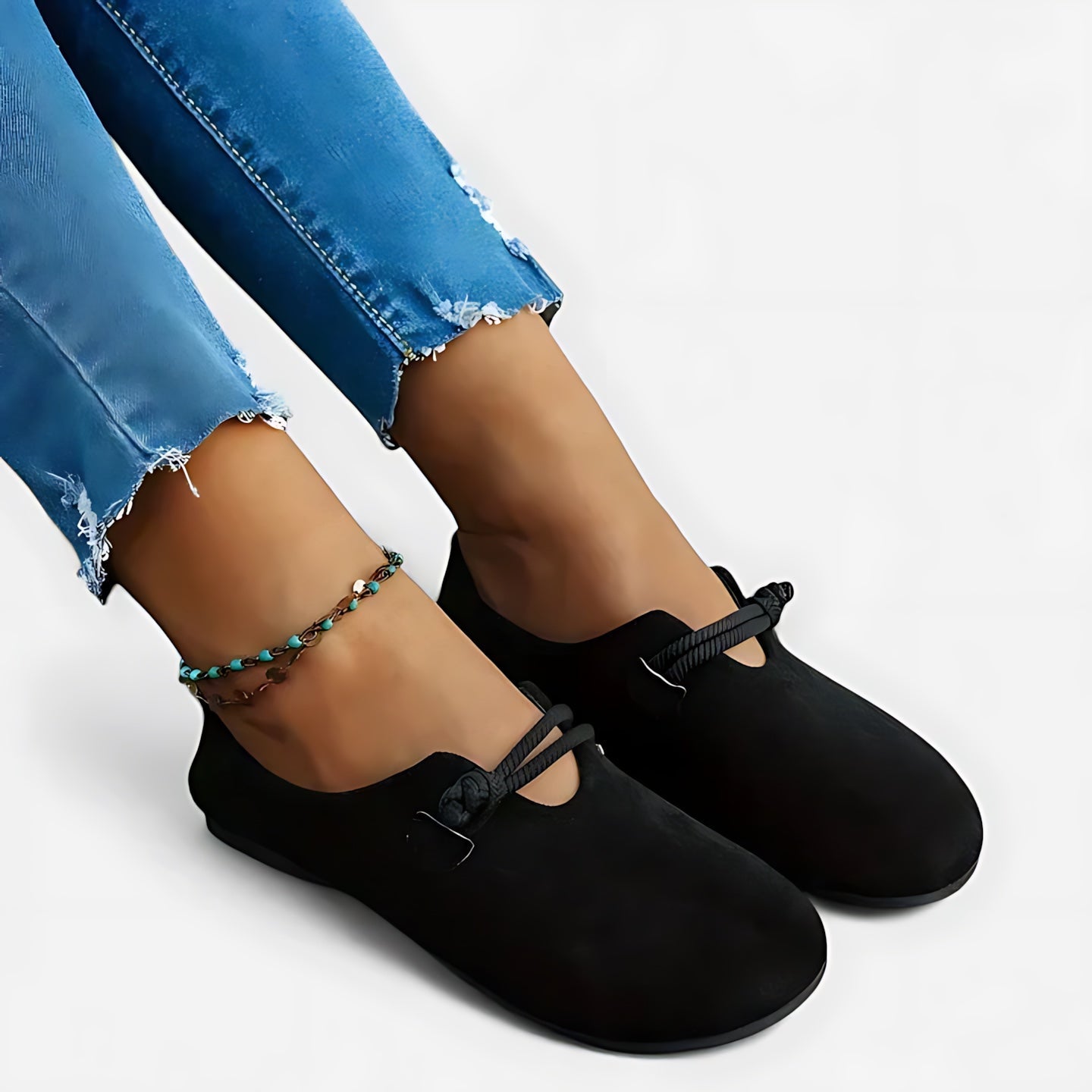 Amber – Suede Round Toe Slip On Flats