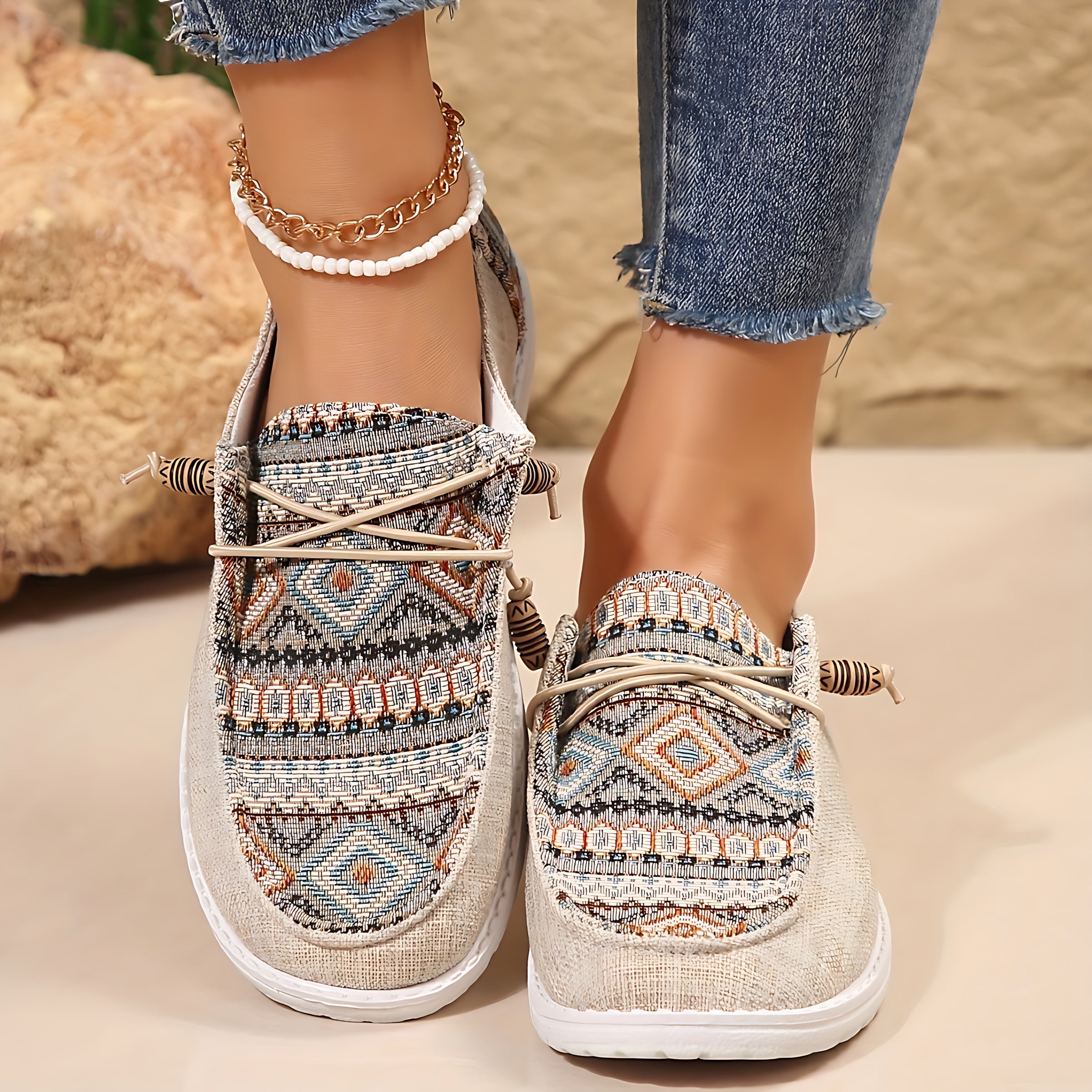Andrea – Embroidered Panel Slip On Sneakers